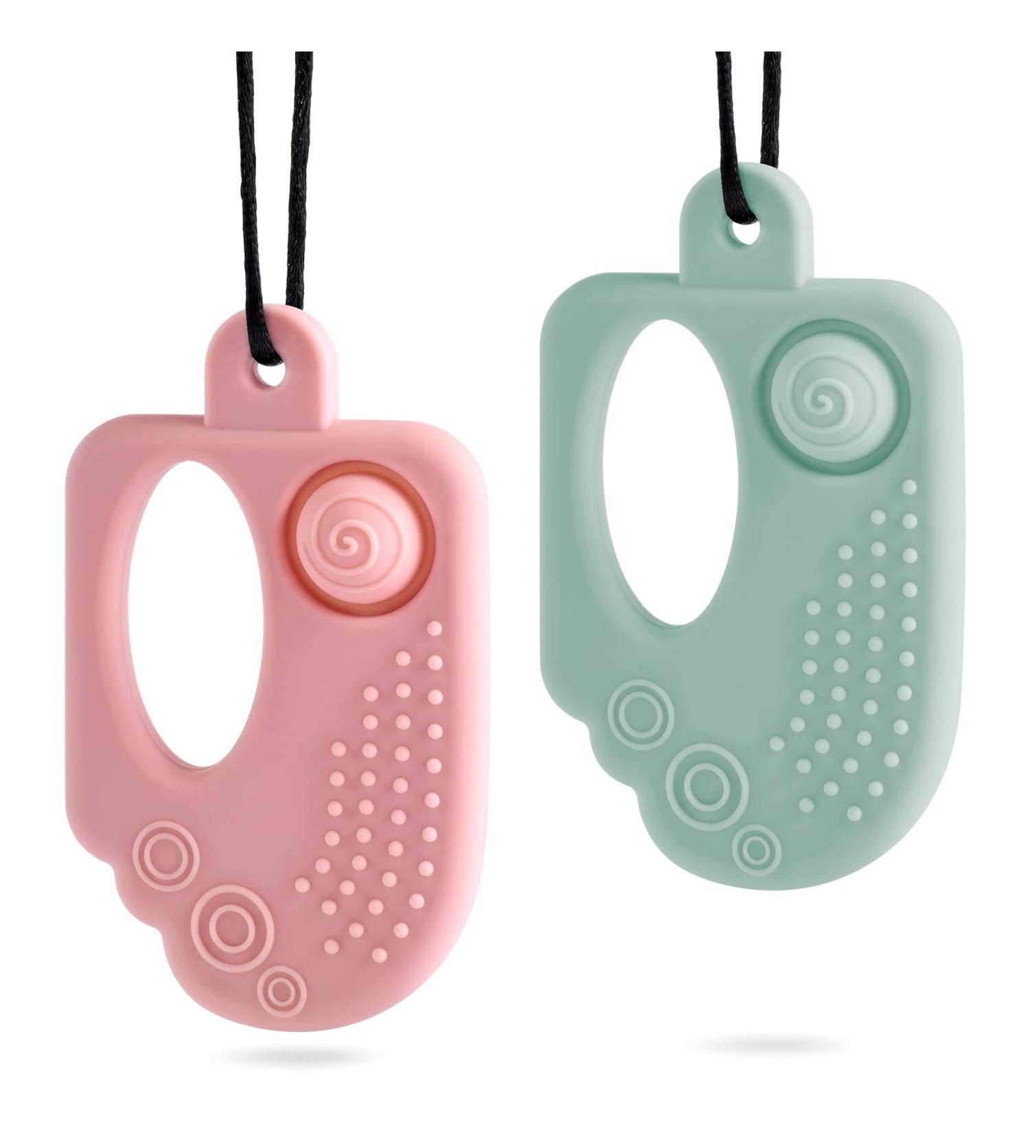 BPA Free Seeway Ice Cream Pop Chew Necklace for Sensory Kids - Teether Toy for Teething Relief in Infants with Autism, ADHD, Anxiety, and SPD - Buy Online on SooperMarket.com