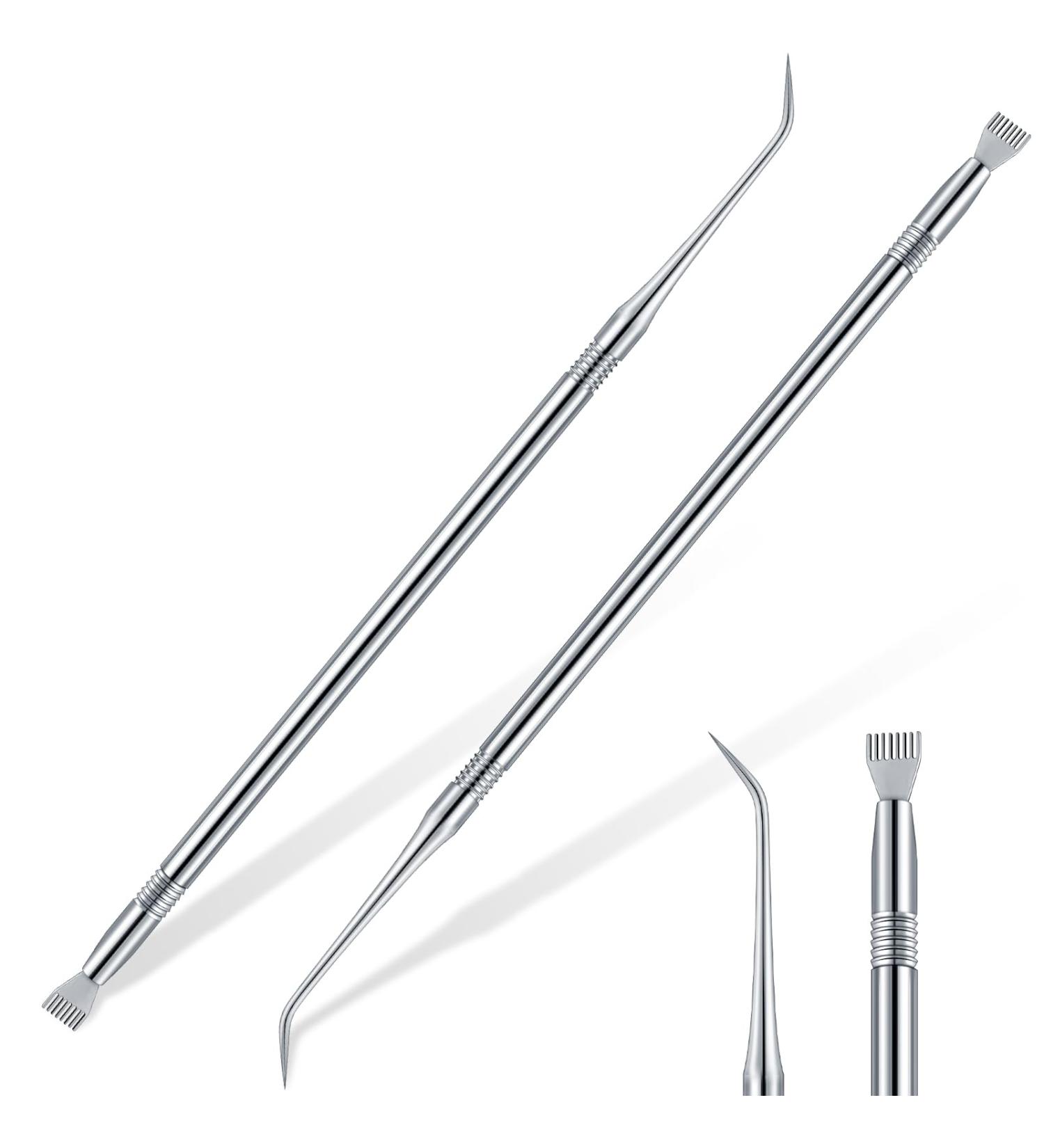 Chumia Eyelash Lift Perm Tool Set - 2 Stainless Steel Lash Separator & Tint Rods for Eyelash & Eyebrow Perming Curling & Extensions - Premium Silver Tools - Buy Online on SooperMarket.com