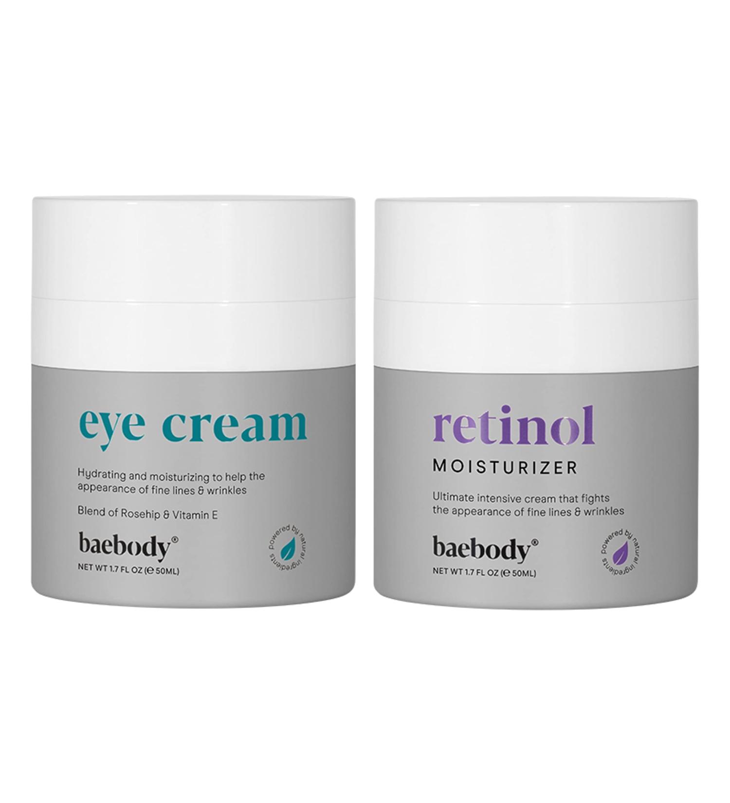 Baebody Eye Cream & Retinol Moisturizer Bundle - Ultimate Skincare Duo for Brighter Eyes and Youthful Skin - Buy Online on SooperMarket.com