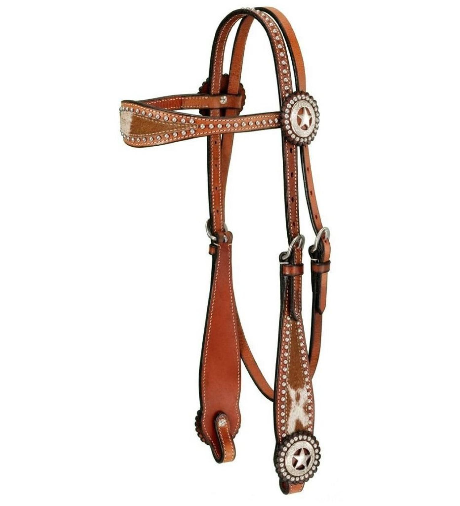 Royal King Texas Star Browband Headstall Med Oil