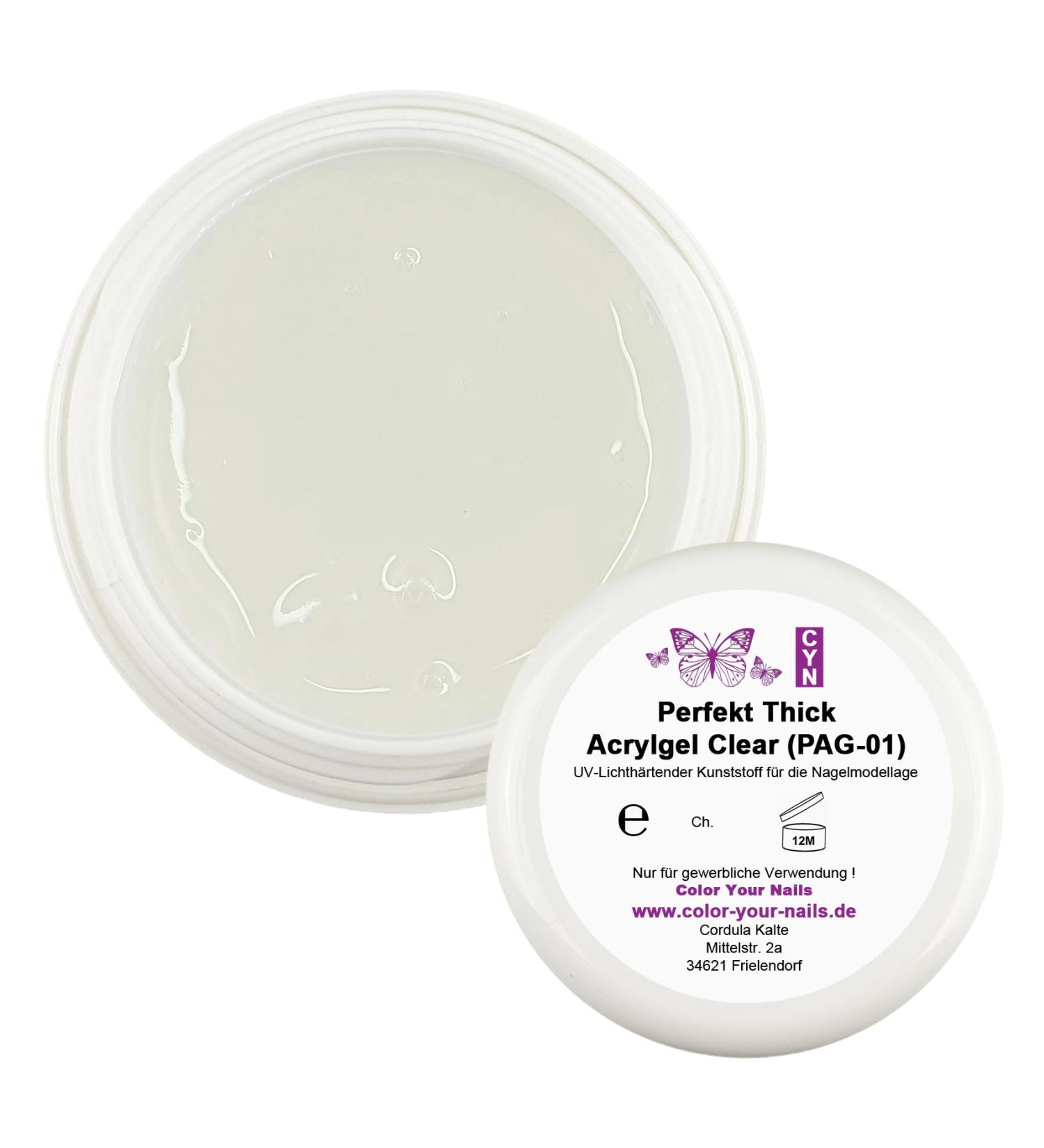 Perfect Thick Acrylic Gel Clear (PAG-01) extra thick (30ml jar)