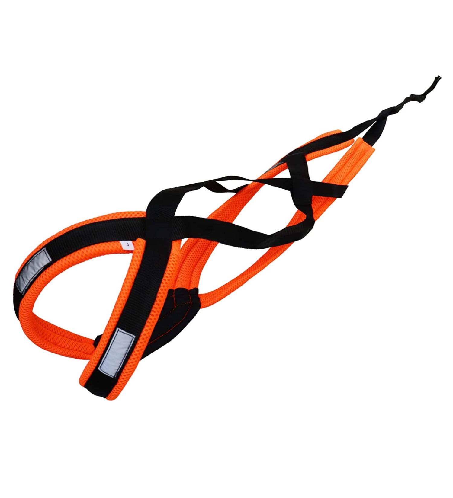 LASALINE XL Dog Harness X Back - Ideal for Canicross Dogscooter Bikejoring & Sled in Black Neon Orange - International Shipping Available - Buy Online on SooperMarket.com