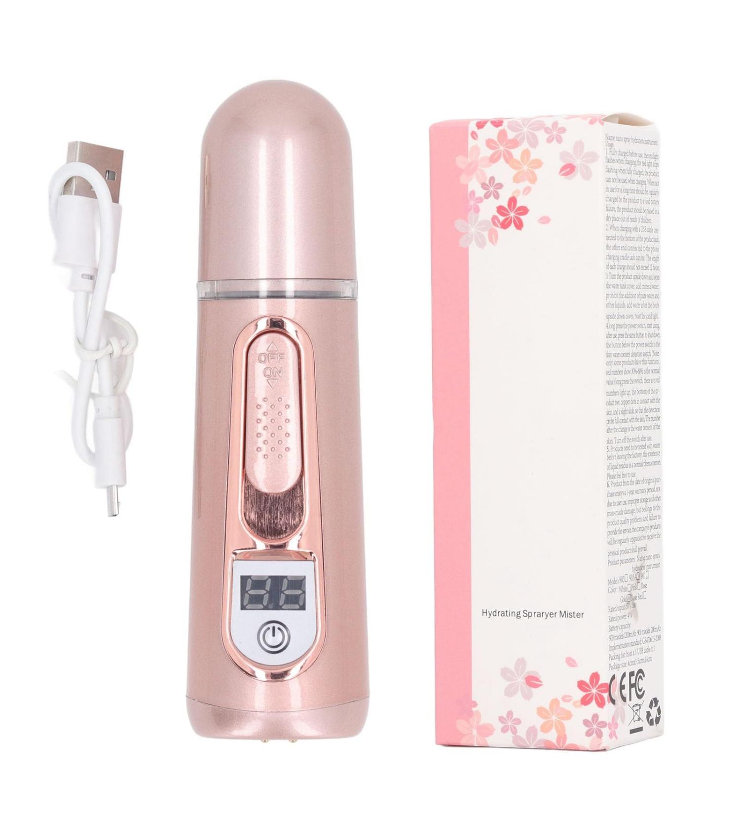 Facial Mist Sprayer Facial Sprayer Humidifier Rechargeable Portable Nano Mist Sprayer Facial Humidifier Power Bank Rose Gold 35 Ml - Buy Online on SooperMarket.com