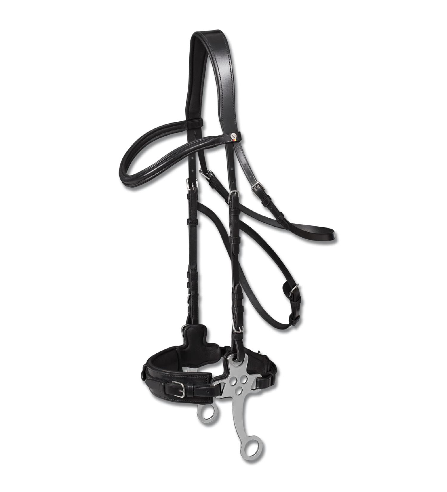 WALDHAUSEN X-Line Hackamore Bridle - Black Stainless Steel for Thoroughbred & Cob | Premium Equestrian Gear - Buy Online on SooperMarket.com