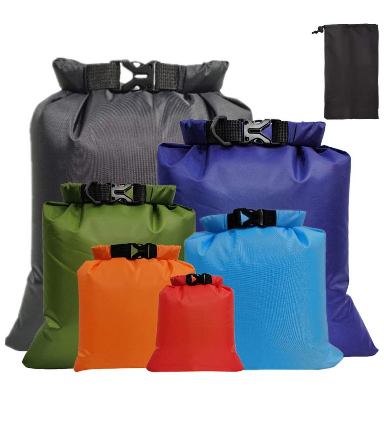 Pimoys 6 Pack Waterproof Dry Bags for Kayaking, Rafting, Boating, Camping - Lightweight Outdoor Dry Sacks (1.5L-8L) - Multicolor Set - Buy Online on SooperMarket.com