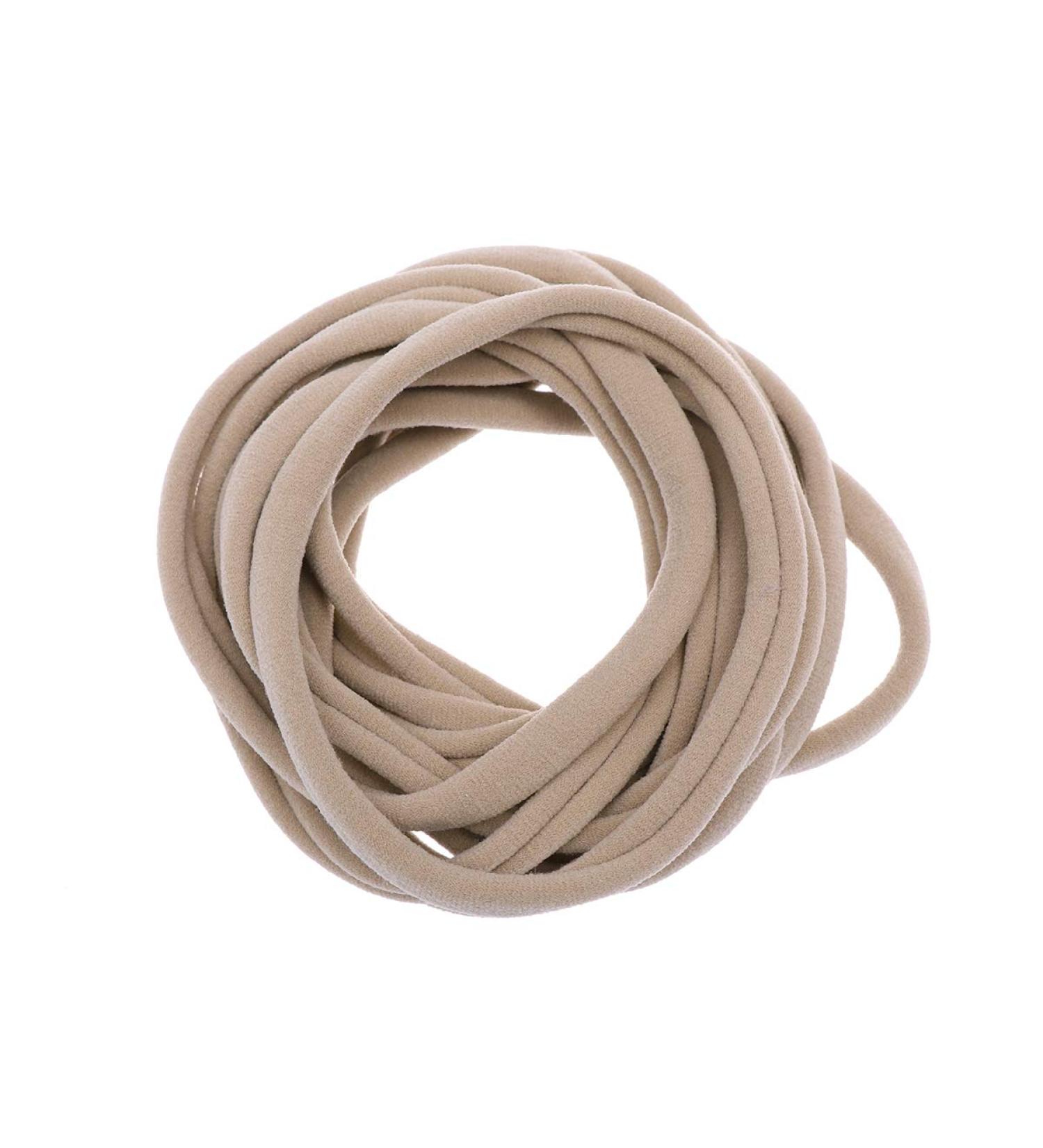 20pcs Seamless Elastic Nylon Headbands for Babies | Khaki Hair Accessories - International Shipping Available - Buy Online on SooperMarket.com