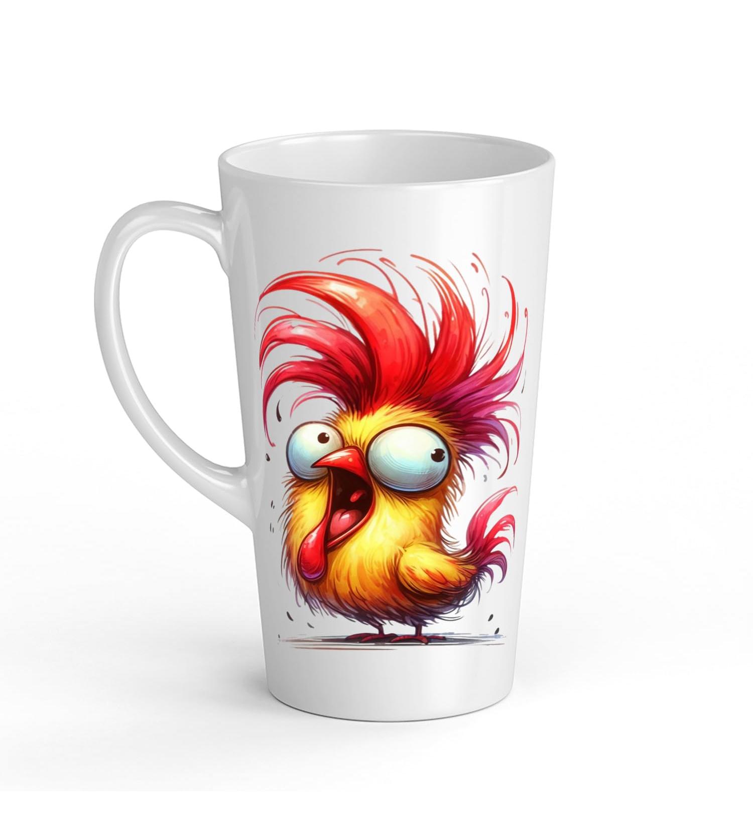 White Ceramic Kids Chicken Mug - Large 483 ml Perfect for Hot Chocolate or Milk Fun and Easy to Use