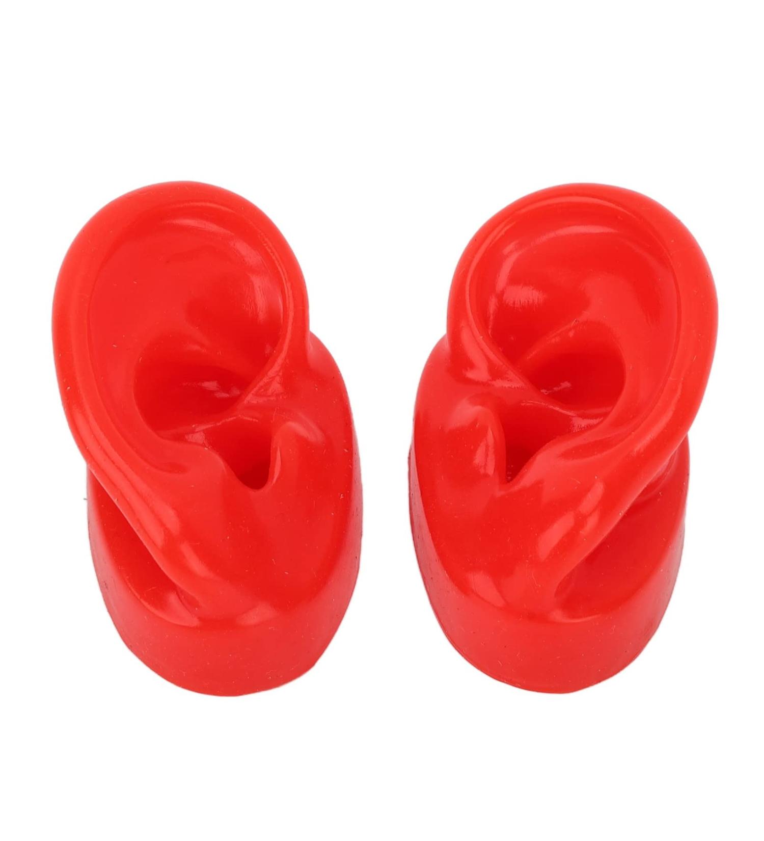 Pair of Red Silicone Human Ear Models for Acupuncture Display - Buy Online on SooperMarket.com