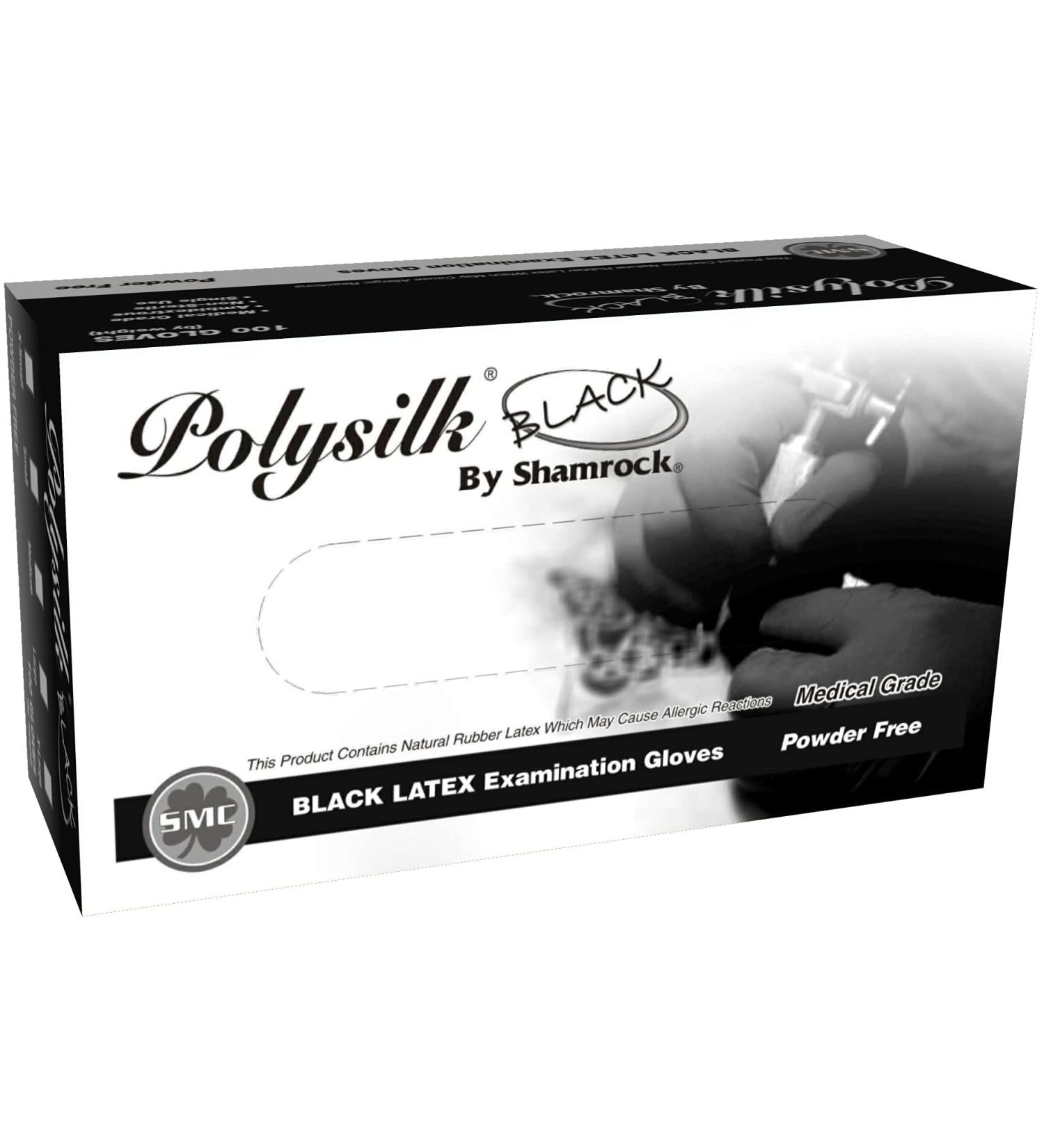 Shamrock Black Latex Examination Gloves (Medium) - Powder Free | Shop Now - Buy Online on SooperMarket.com