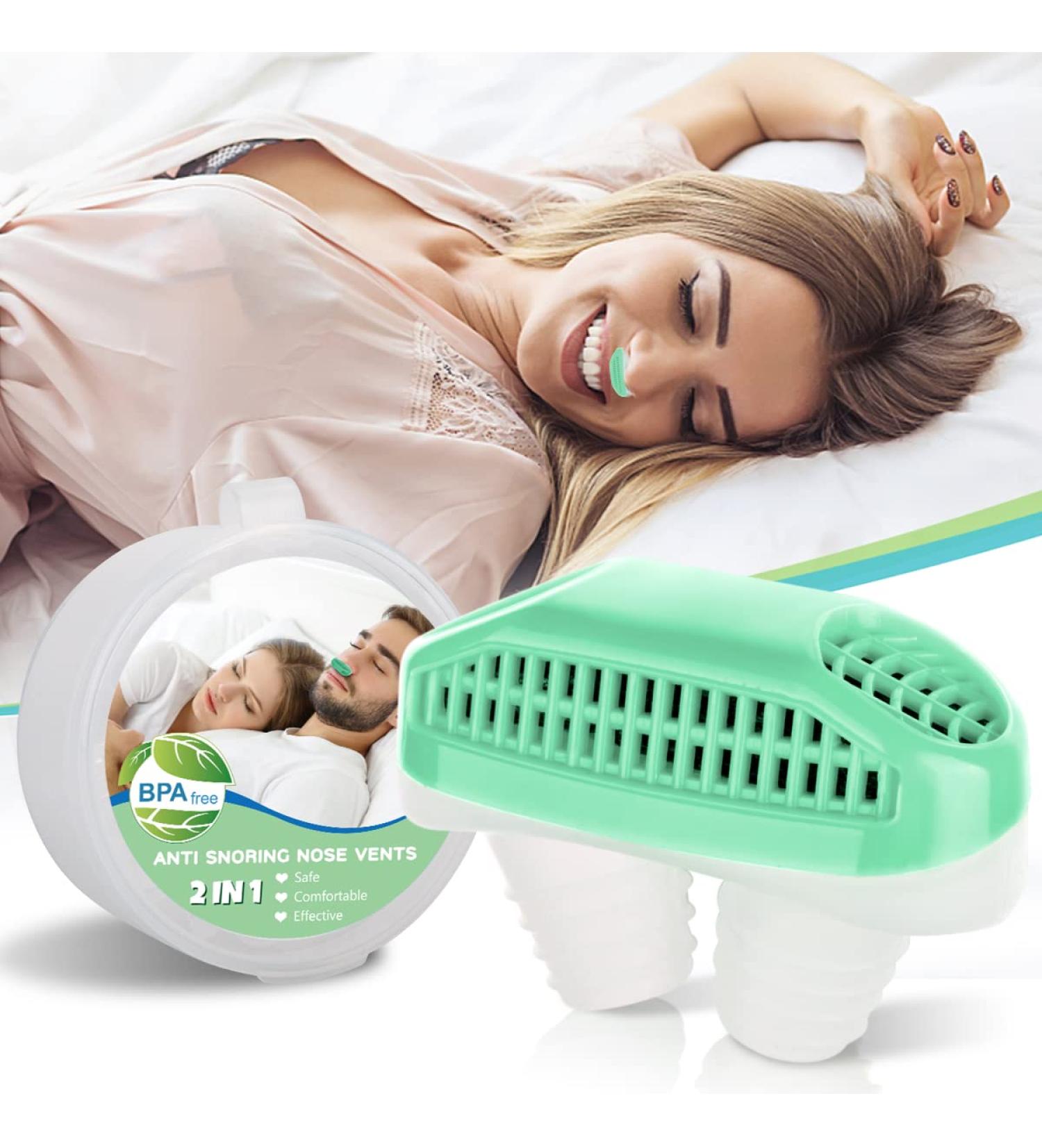 Robesty Anti Snoring Upgrade Nose Air Purifier Vents Plugs Clip | Snoring Reduce for Women Men | Stop Snoring Sleep Aid | Nasal Snore Reducing for Better Sleep | Green - Buy Online on SooperMarket.com