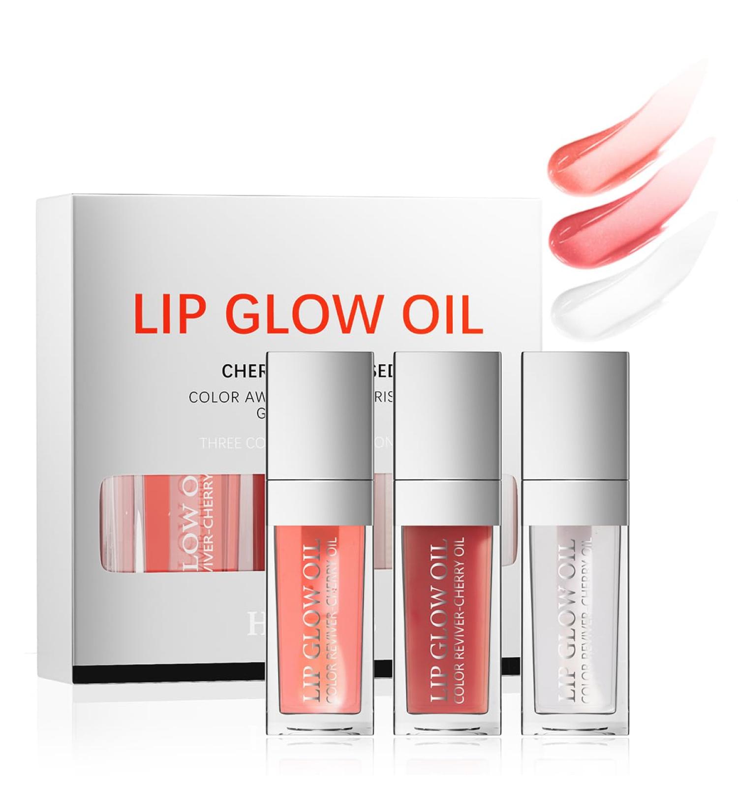 Buy Hydrating Lip Glow Oil - Plumping Tinted Lip Gloss | Long Lasting Moisturizing Lip Care (Set B) - 3 Colors Available | Ideal for International Shipping - Buy Online on SooperMarket.com