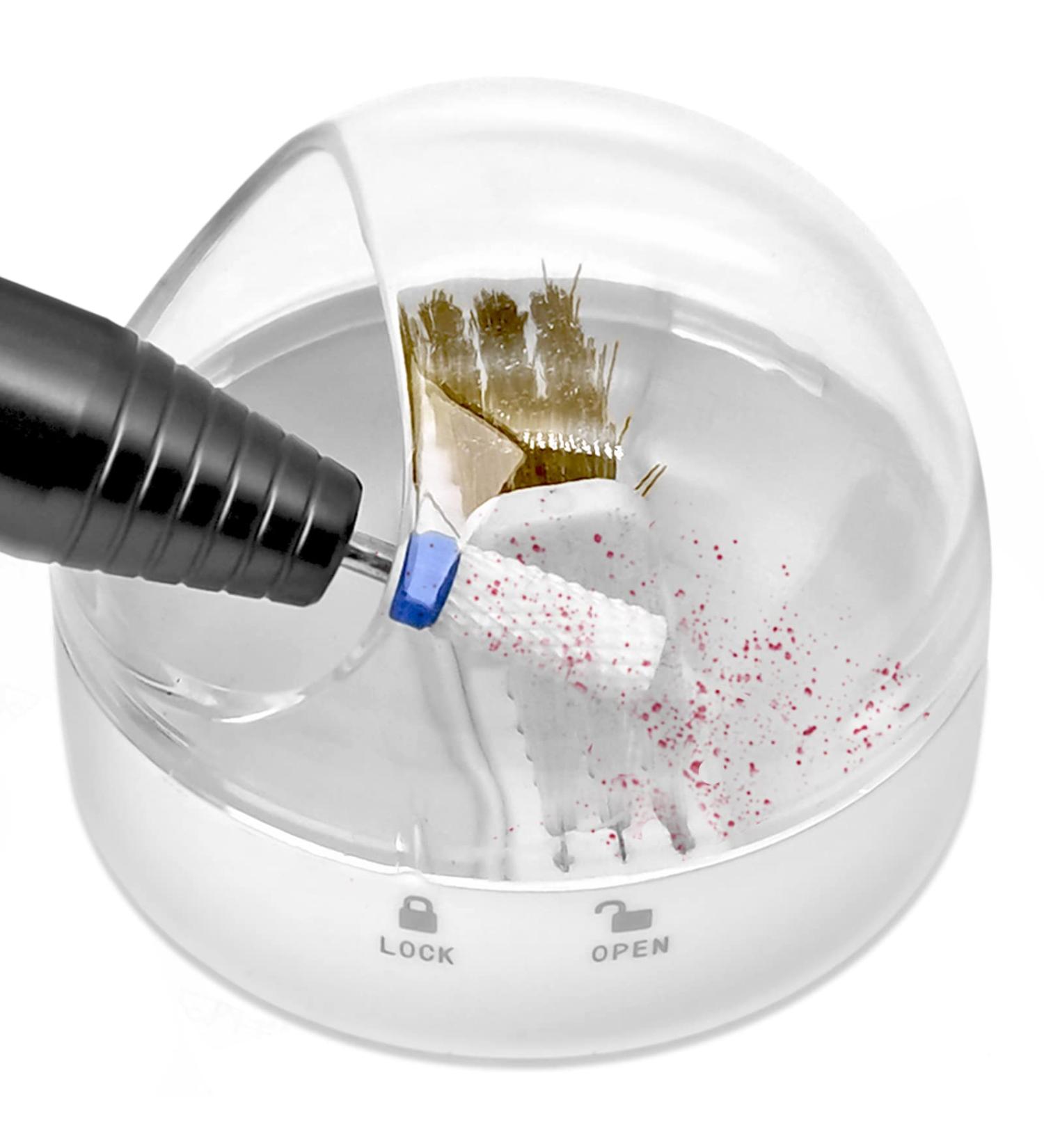 AMAZDIP Nail Drill Bits Cuticle Cleaner Case Tool - 2-in-1 Steel Wire & Nylon Brush for Carbide/Ceramic Bits - White - Buy Online on SooperMarket.com