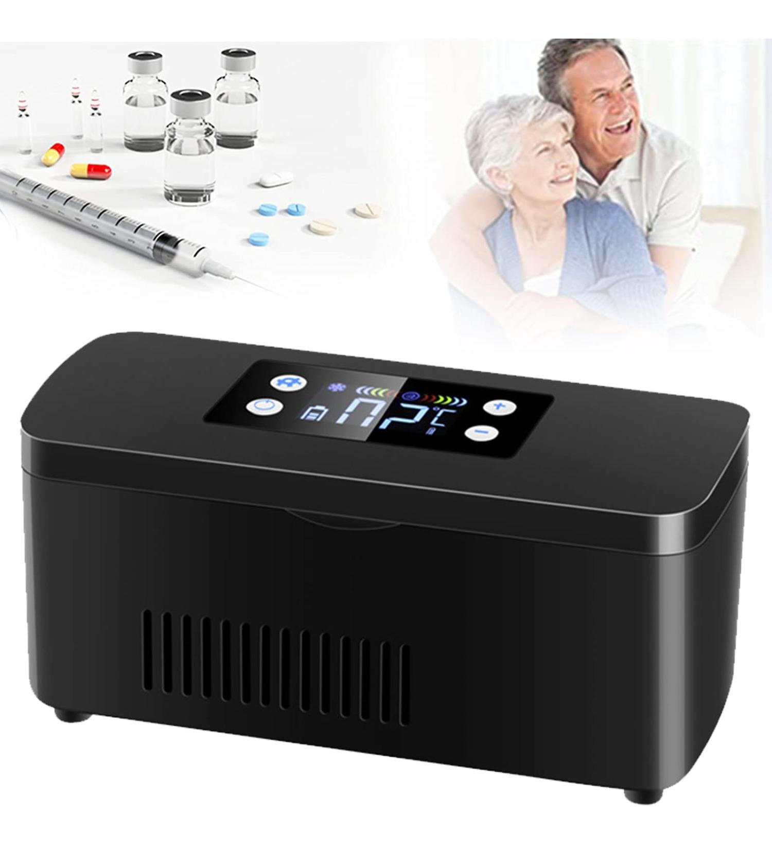 Mini Fridge Insulin Cooler Built in Rechargeable Lithium Battery Suitable for Insulin Serum Eye Drops Storage Travel Airplane 220V-Battery*1 Battery*1 220v - Buy Online on SooperMarket.com