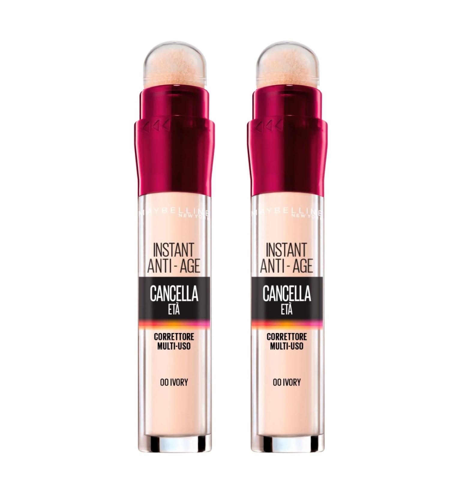 Maybelline New York Il Erase Age Concealer - 2 Pack Color 00 Ivory | Multi-Purpose Liquid Concealer for Flawless Skin - Buy Online on SooperMarket.com