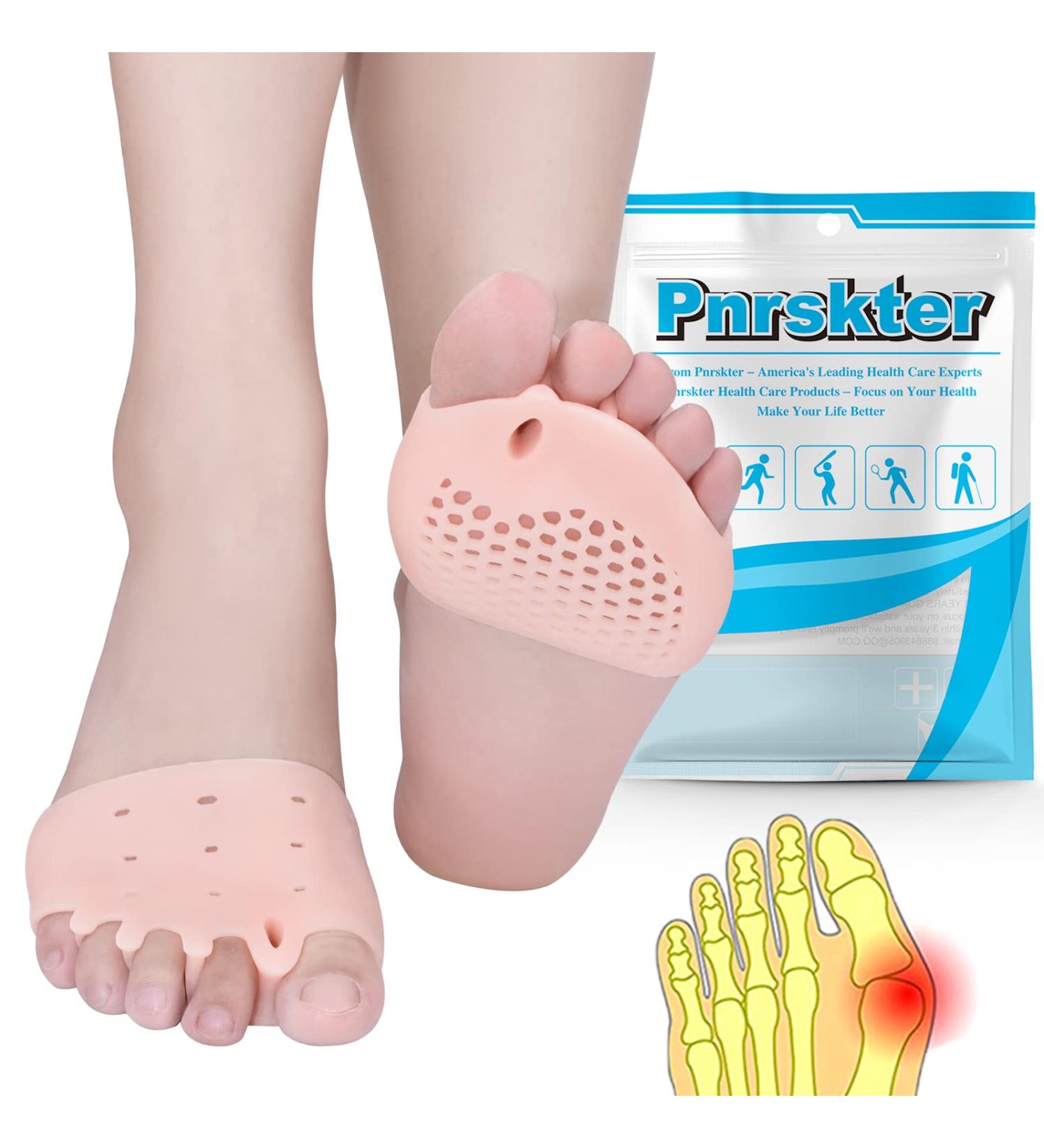 4-Pack Medium-Footed Toe Spreader with Gel Cushion | Breathable Forefoot Pain Relief for Diabetic Feet - Skin Color - Buy Online on SooperMarket.com