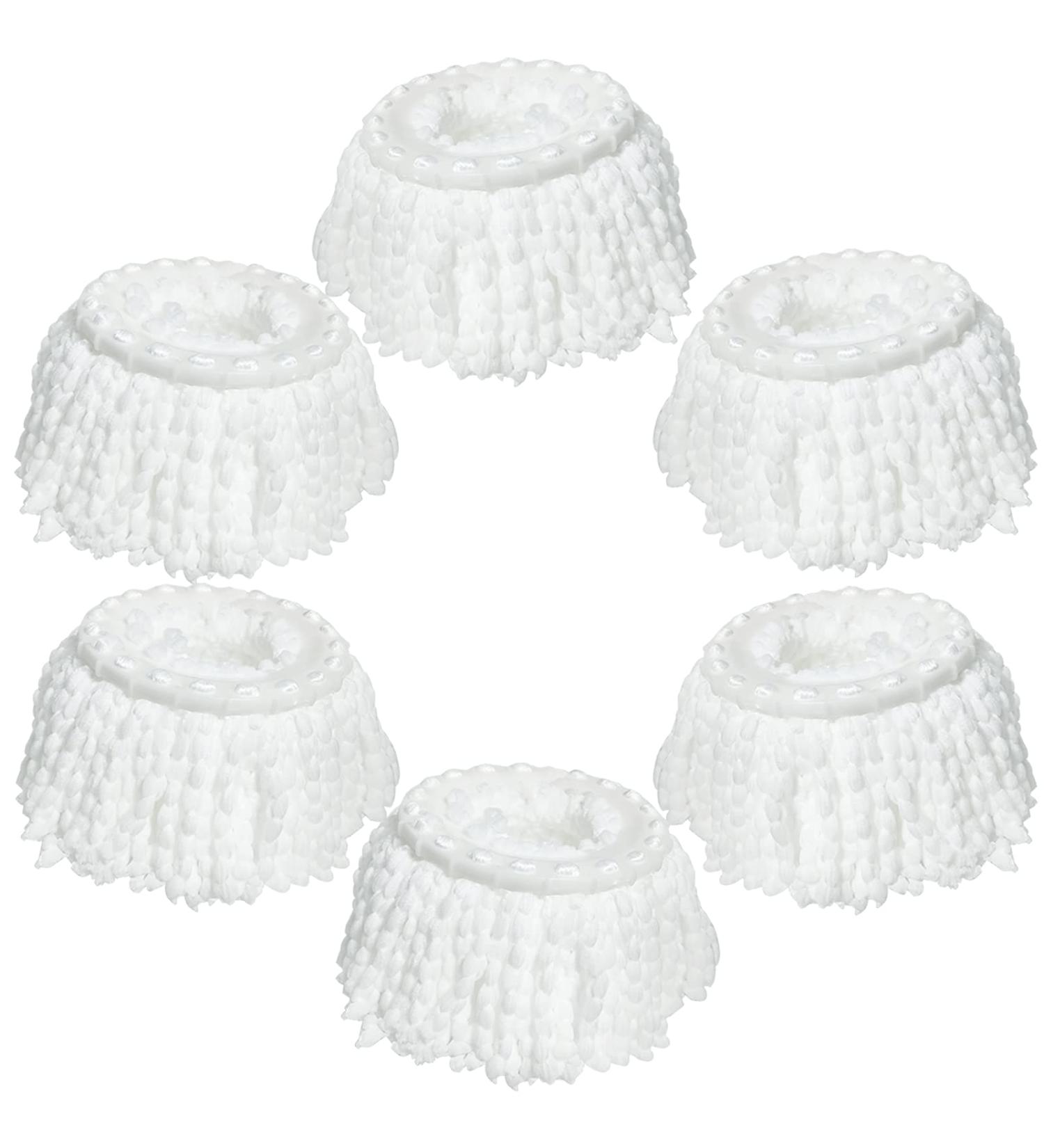 6 Pack Washable Microfiber Spin Mop Refill Heads Compatible with Hurricane Mopnado Spin Mop for Home, Office, and Commercial Use - Buy Online on SooperMarket.com