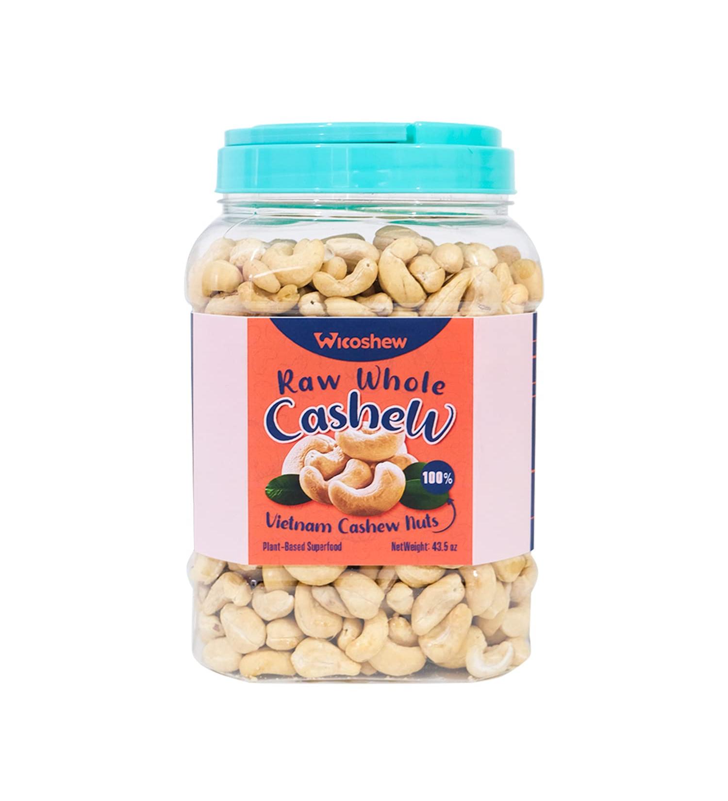 Wicoshew Vietnamese Cashews 14/28/43 5 oz Organic Bulk - Protein Snacks | Healthy Snacks - RAW Whole Cashew Size M 1.75lb - Buy Online on SooperMarket.com