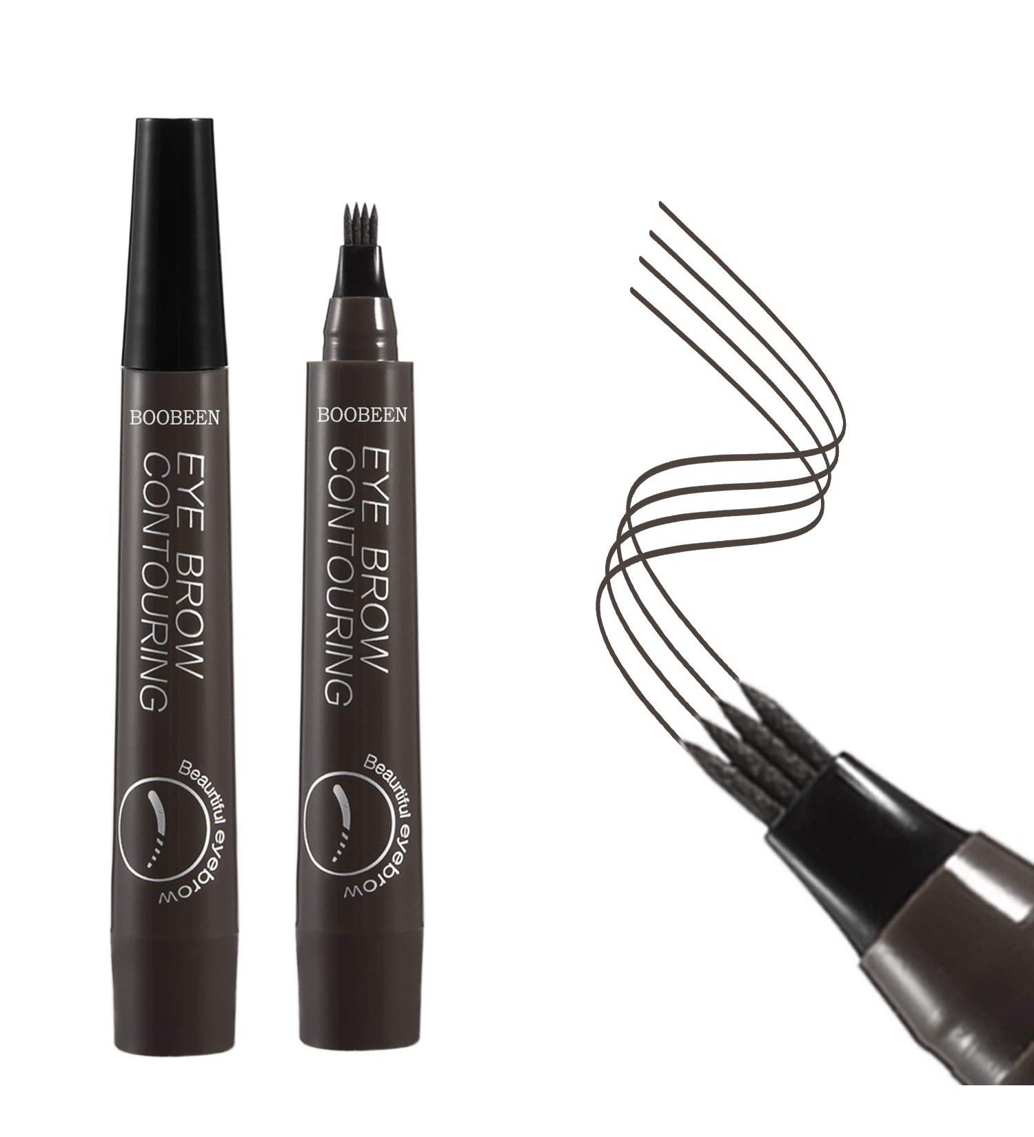 Boobeen Eyebrow Pencil - Micro Fork Tip Applicator for Natural Brows | Grey-Brown Eyebrow Makeup - International Shipping Available - Buy Online on SooperMarket.com