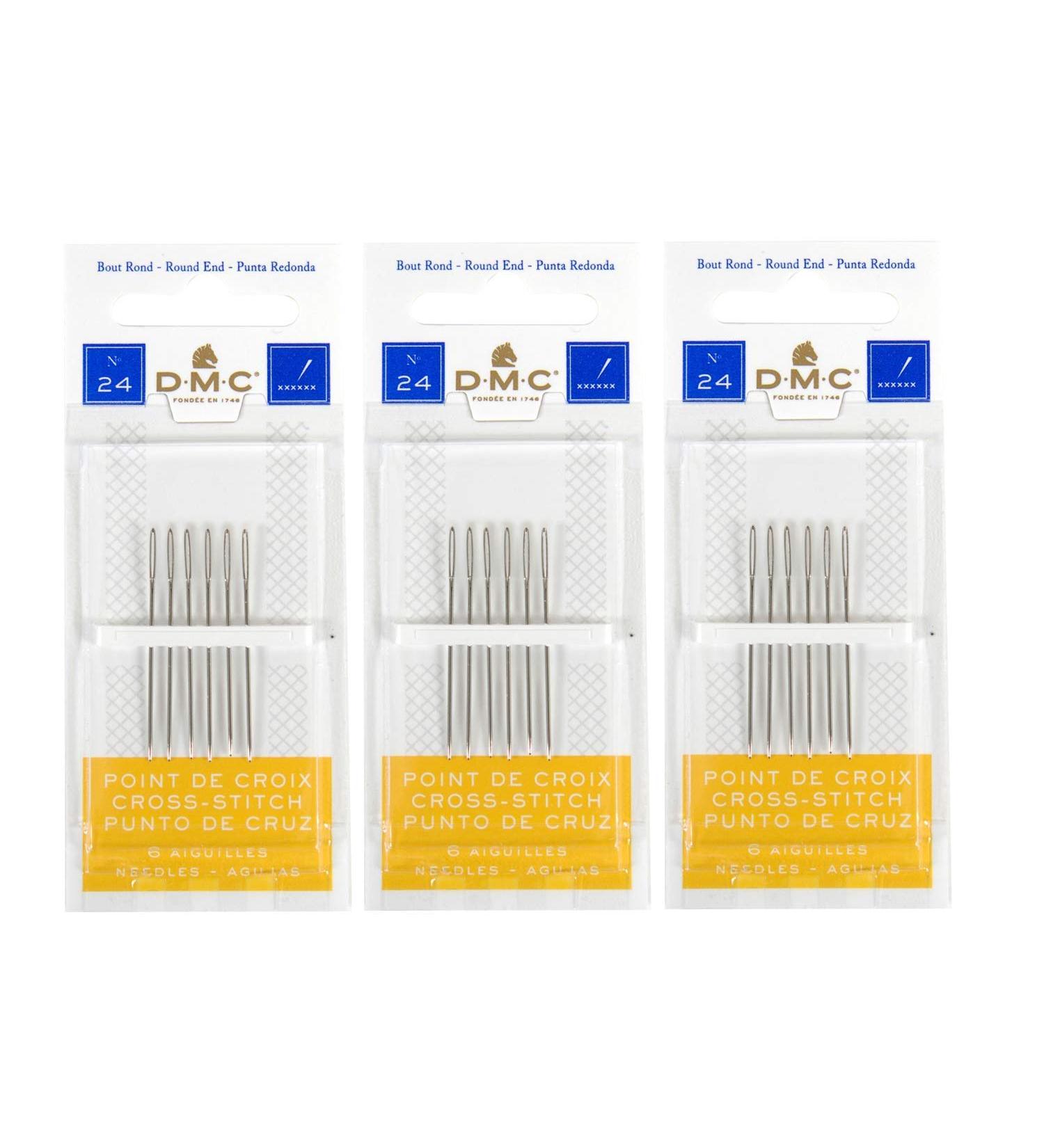 3 Pack DMC Size 24 Cross Stitch Needles - Set of 18 Needles | New Packaging - Buy Online on SooperMarket.com
