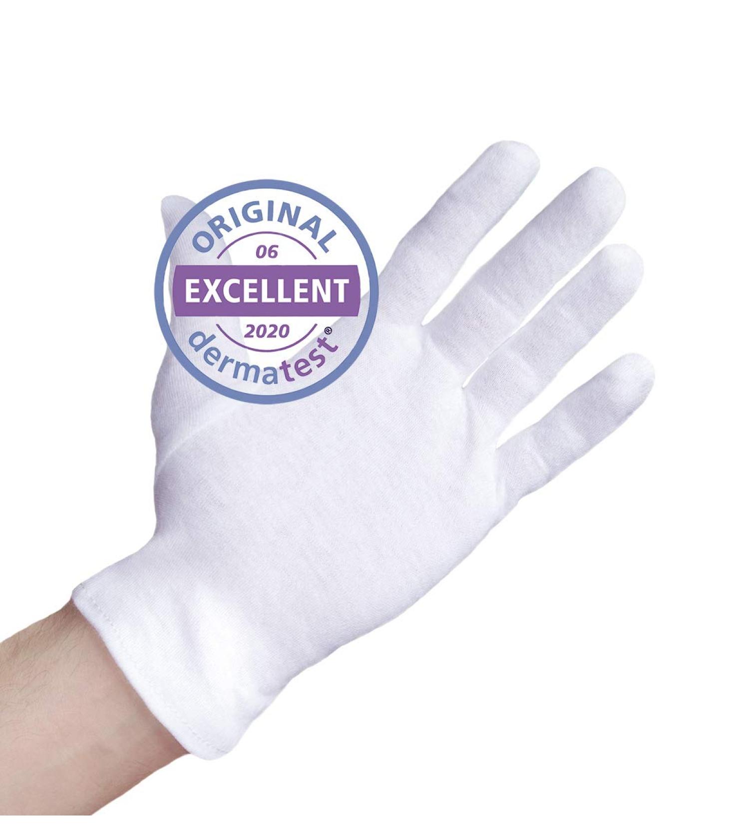 Shop 100% Cotton White Gloves - Soft Dermatologically Tested Certified Skin Tolerance - XL Size for Hand Masks - Buy Online on SooperMarket.com