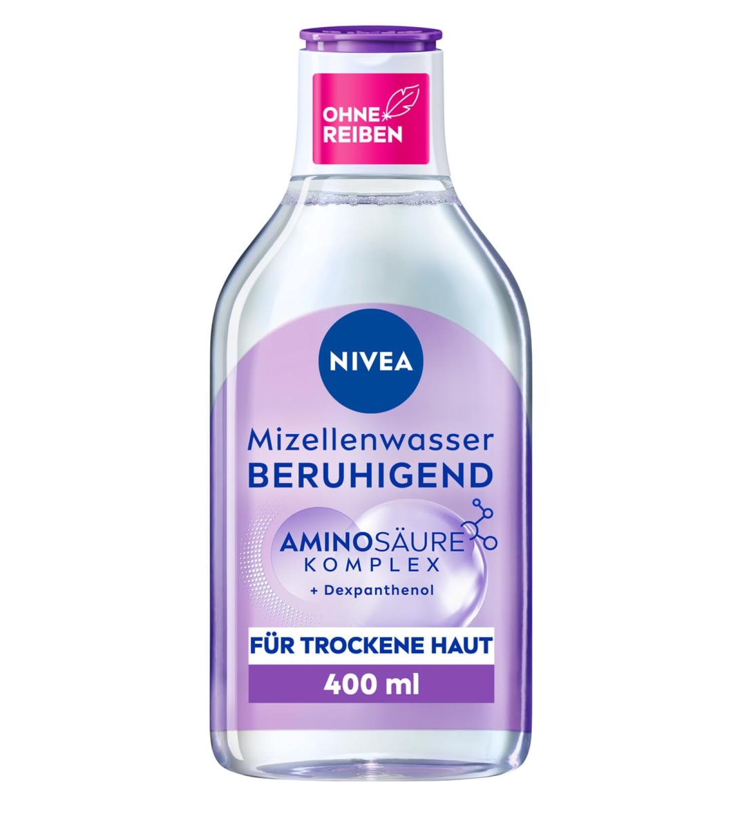 Nivea Calming Micelle Water 400ml | Sensitive Skin Facial Toner | Perfume-Free & Moisturizing Micelle Cleanser - Buy Online on SooperMarket.com