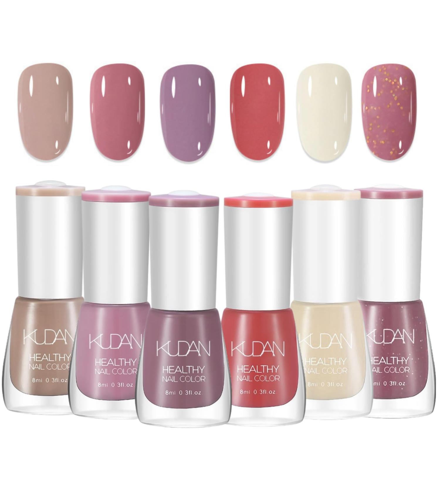 TBeautfave 6PCS Nail Polish Set Nude Nail Varnish Sets Quick Dry & Long Lasting Pastel Nail Polish Water Based Natural Nail Varnish Sets for Women DIY Nail Art - No Need Cure 03Pastel - Buy Online on SooperMarket.com
