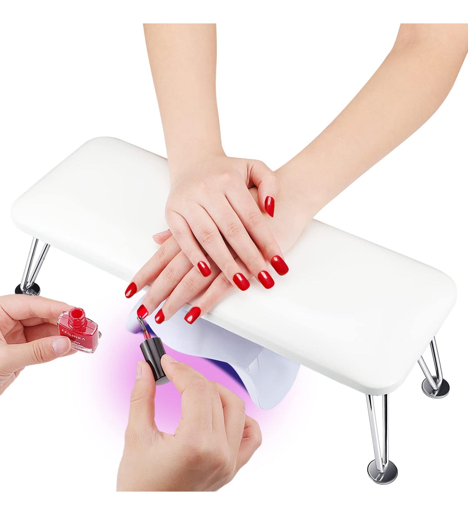 Professional Non-Slip Nail Arm Rest Cushion - White Microfiber Leather - Buy Online on SooperMarket.com