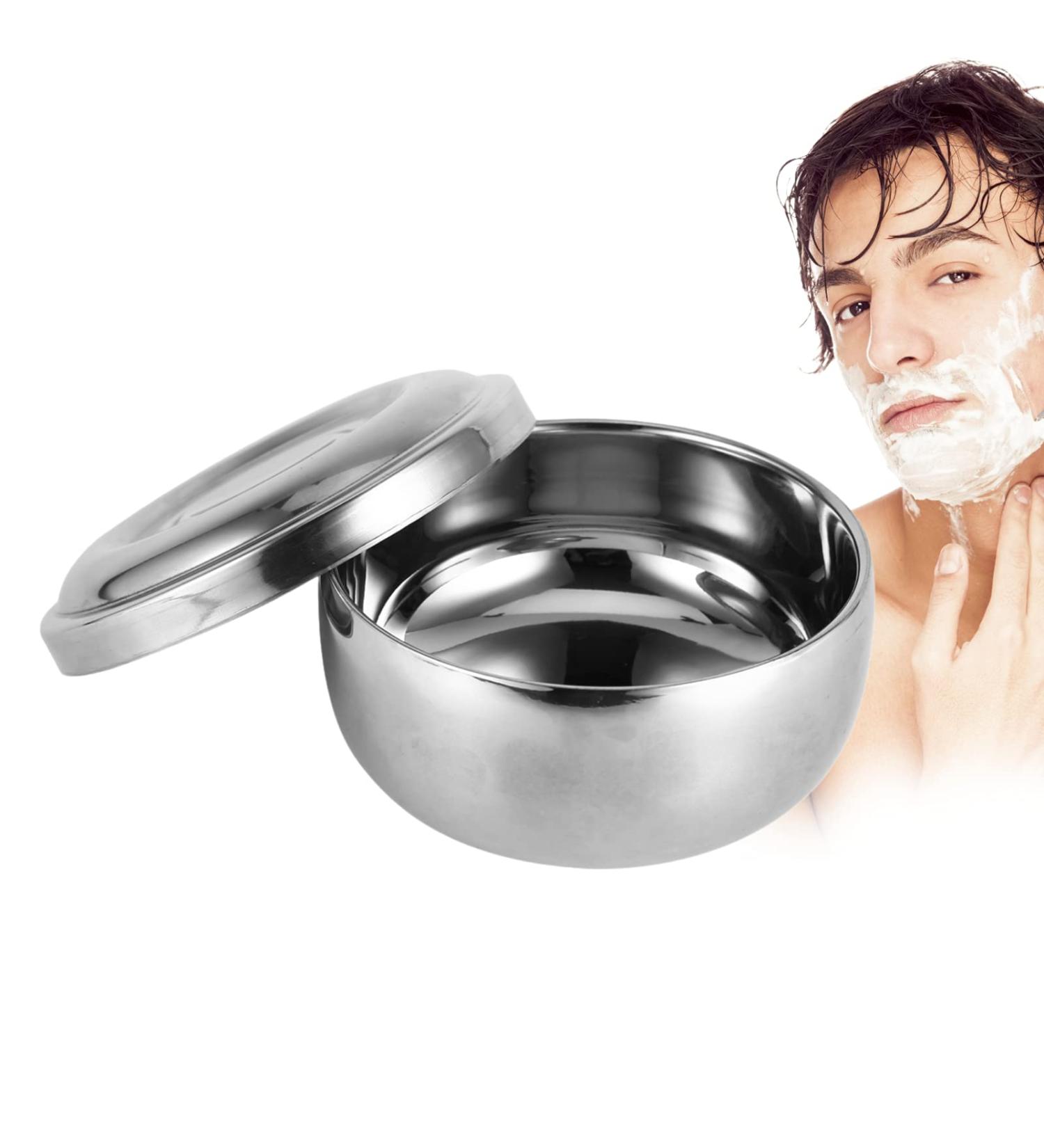 FILFEEL Shaving Bowl with Lid - Silver Metal Men s Wet Shaving Soap Mug | Premium Facial Care Tool for Smooth Shaving - Buy Online on SooperMarket.com