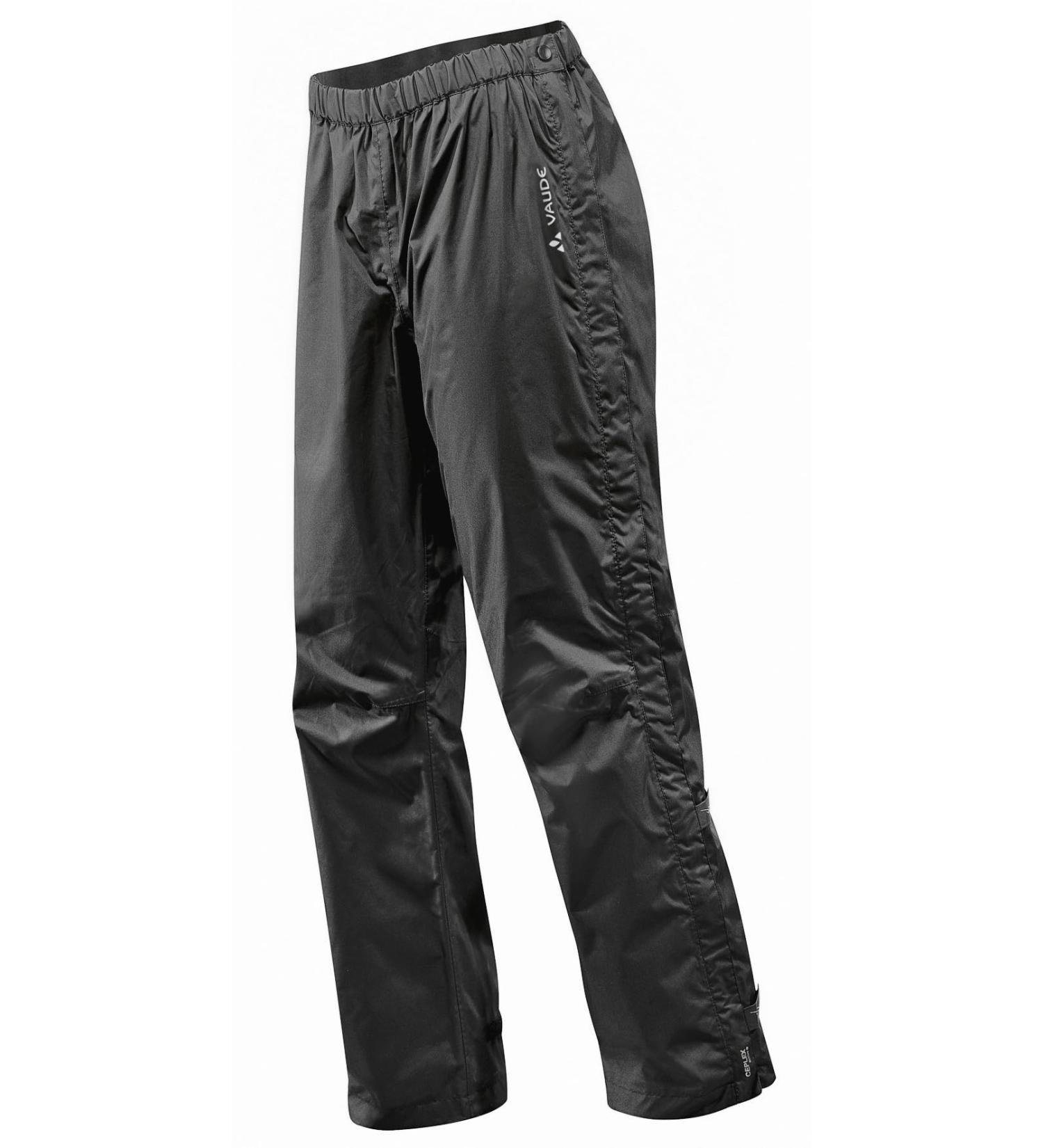Vaude rain pants Men Fluid Full-Zip Pants II waterproof outdoor trousers-water column 10 000 mm bicycle pants breathable & windproof 2-layers overpants quickly overlay m black