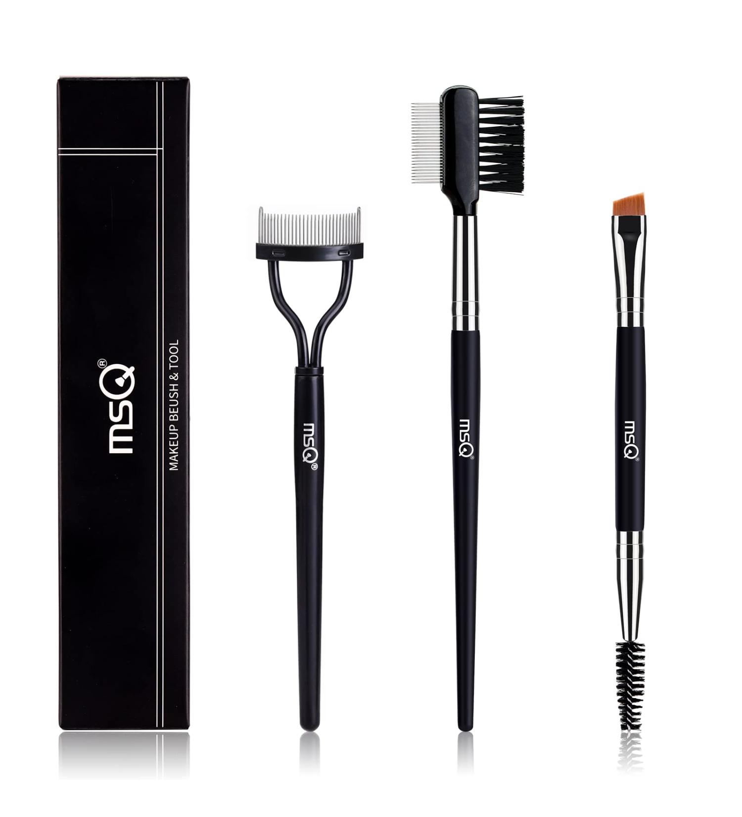 MSQ Eyebrow Brush & Eyelash Separator Set | Professional 3-Piece Eye Makeup Tools for Perfect Brows & Lashes - International Shipping Available - Buy Online on SooperMarket.com
