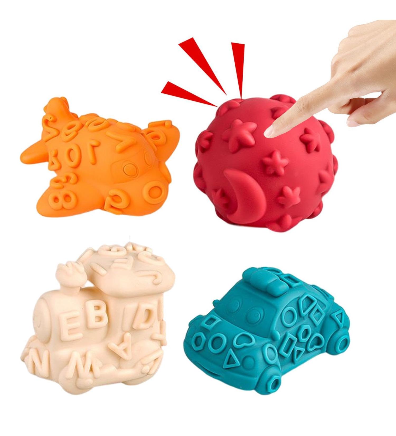 Buy Sensory Activity Rattling Balls - Soft Squeeze Massage & Hand-Grip Toys for Newborns - Multi-Sensory Gift for Development | International Shipping - Buy Online on SooperMarket.com