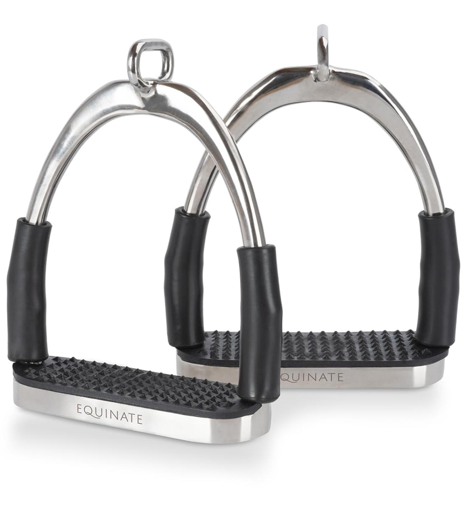 Equinate Safety Bar Charles 10cm - Stainless Steel Rubber Anti-Slip Stirrup Set for Adults & Children - Relieves Ankles - 2 Pieces - Buy Online on SooperMarket.com