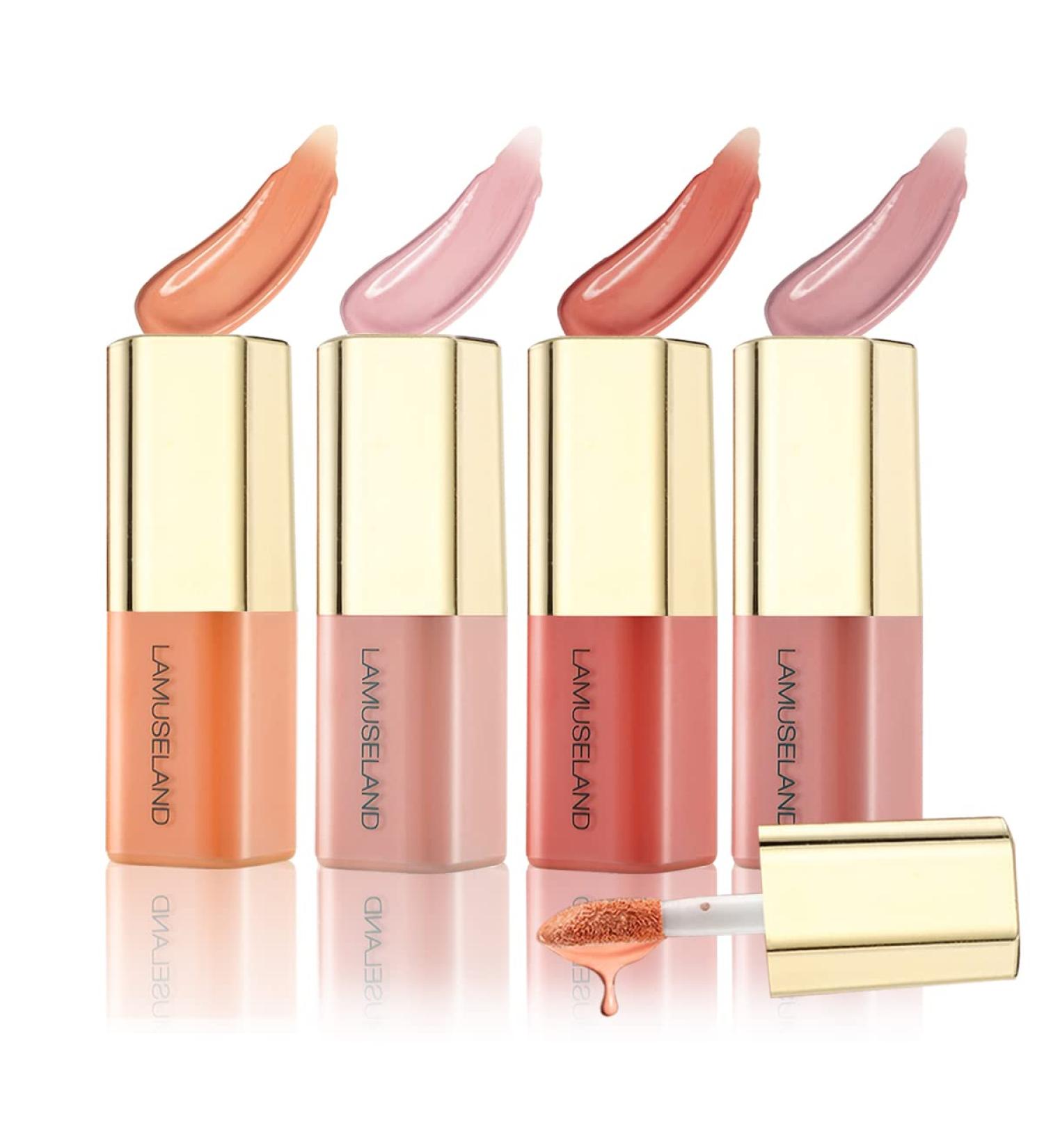 Aaiffey Liquid Blush Set - 4 Mini Natural Cheek Colors for Dewy & Long-Wearing Makeup | Korean Cosmetic Blush - Buy Online on SooperMarket.com