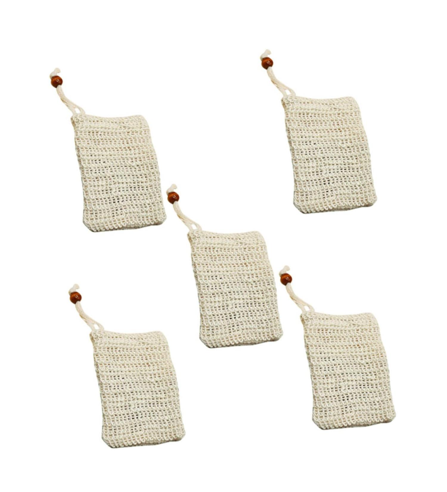 FRCOLOR 10 Pcs Mesh Soap Bags - Soap Saver Pouches & Soap Holders for Foaming & Bathing - Durable Cotton Drawstring & Sisal Design - Buy Online on SooperMarket.com