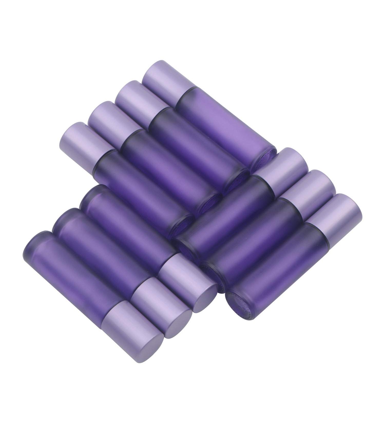 PXYELEC 10PCS Essential Oil Roll-On Bottles | 10ml Purple Glass Perfume Bottles with Aluminum Caps & Stainless Steel Roller Balls for Aromatherapy - Buy Online on SooperMarket.com