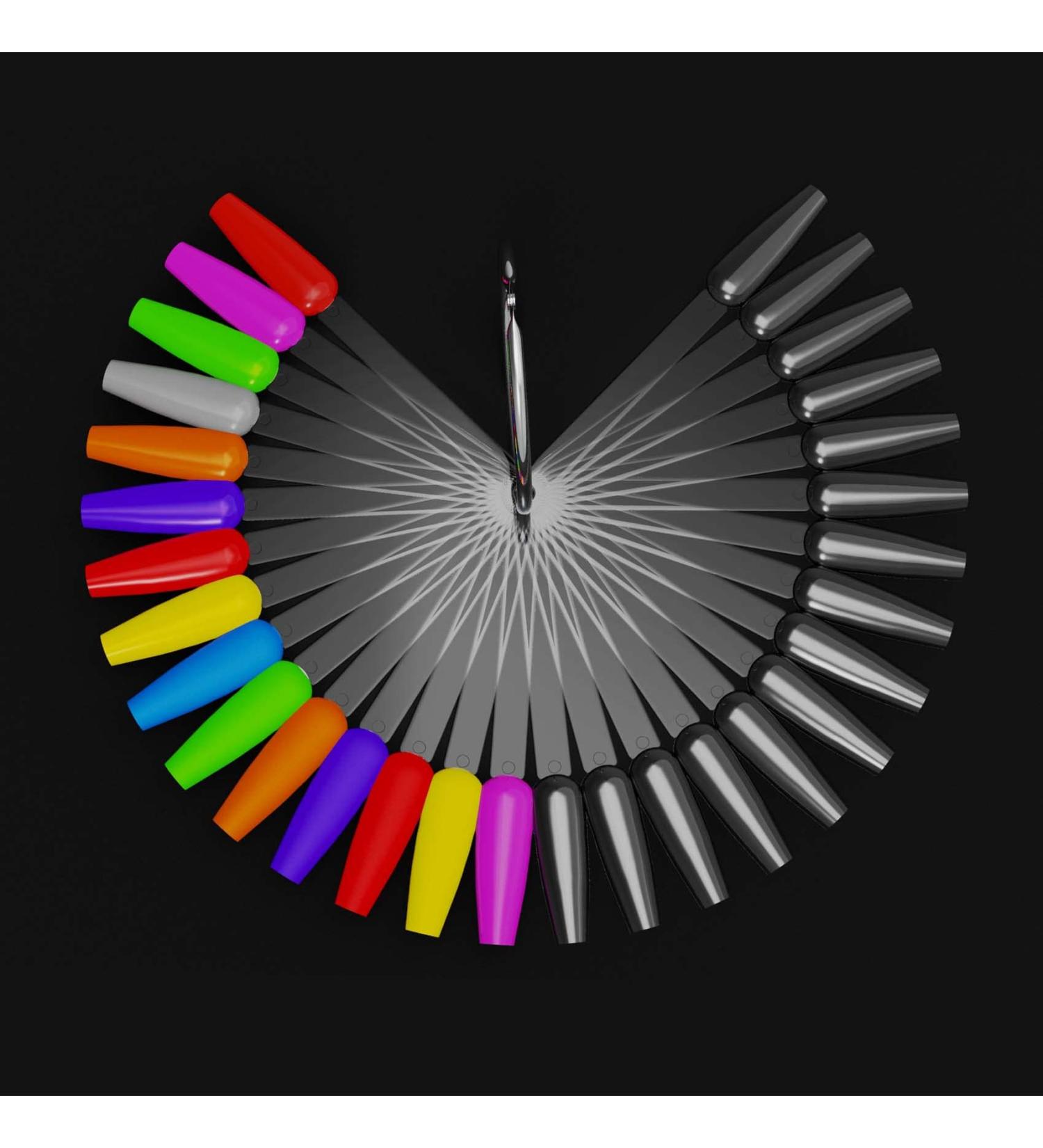 50pc Clear Fan-shaped Nail Art Swatches Sticks for Practice and Display - Keilend - Buy Online on SooperMarket.com