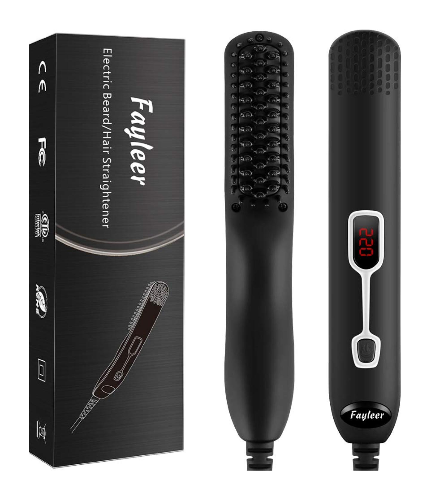 Fayler Bart Gl tteisen Beard Straightener | Beard Glades for Men | 6 Adjustable Temperatures LCD Display Smooth & Style Your Beard! - Buy Online on SooperMarket.com