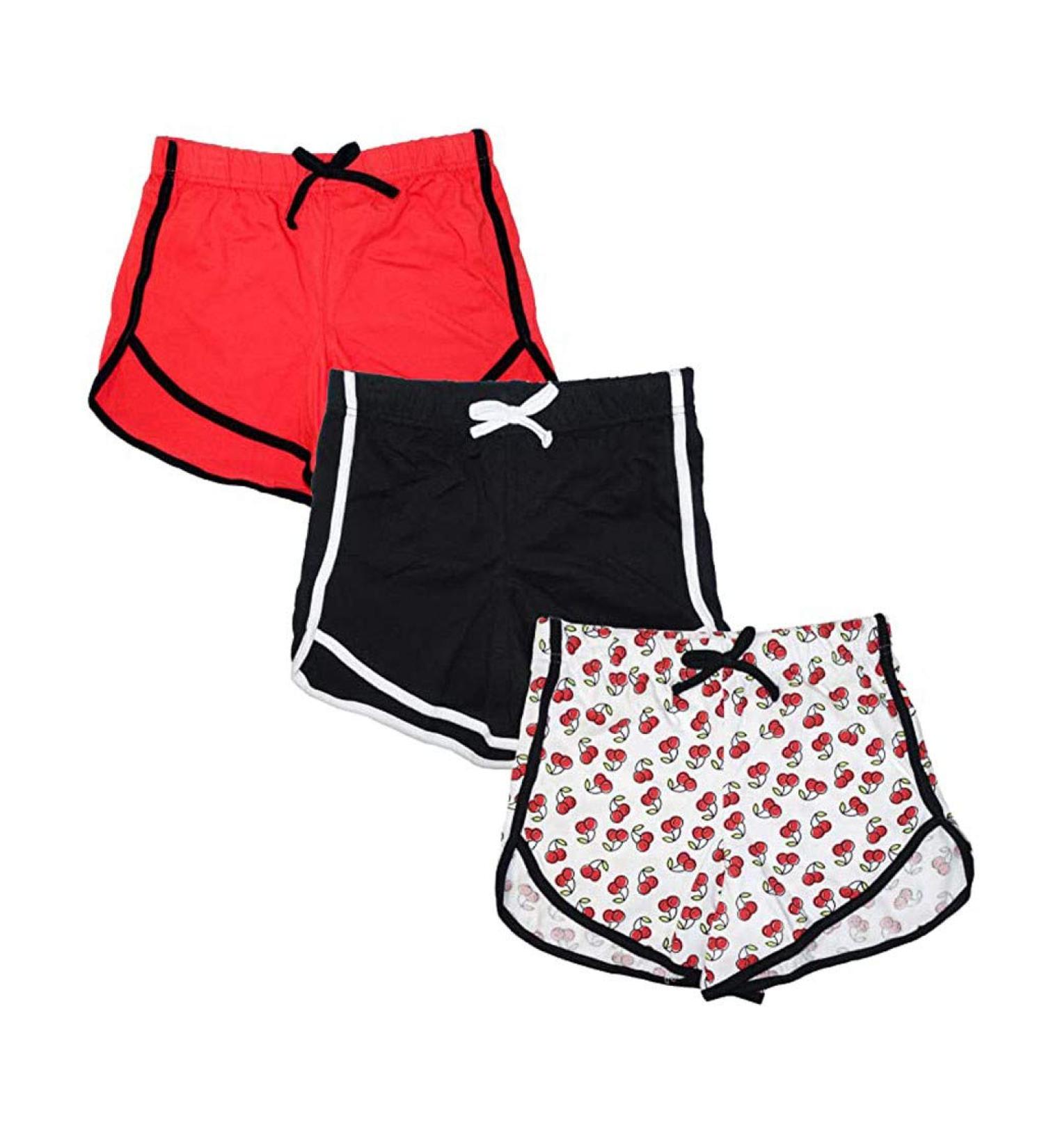 Whear Child Girls 3 Pack Athletic Shorts X-Large (7-8 Years) | Dolphin Yoga Workout & Running Shorts for Summer | Casual Sports Wear - Buy Online on SooperMarket.com