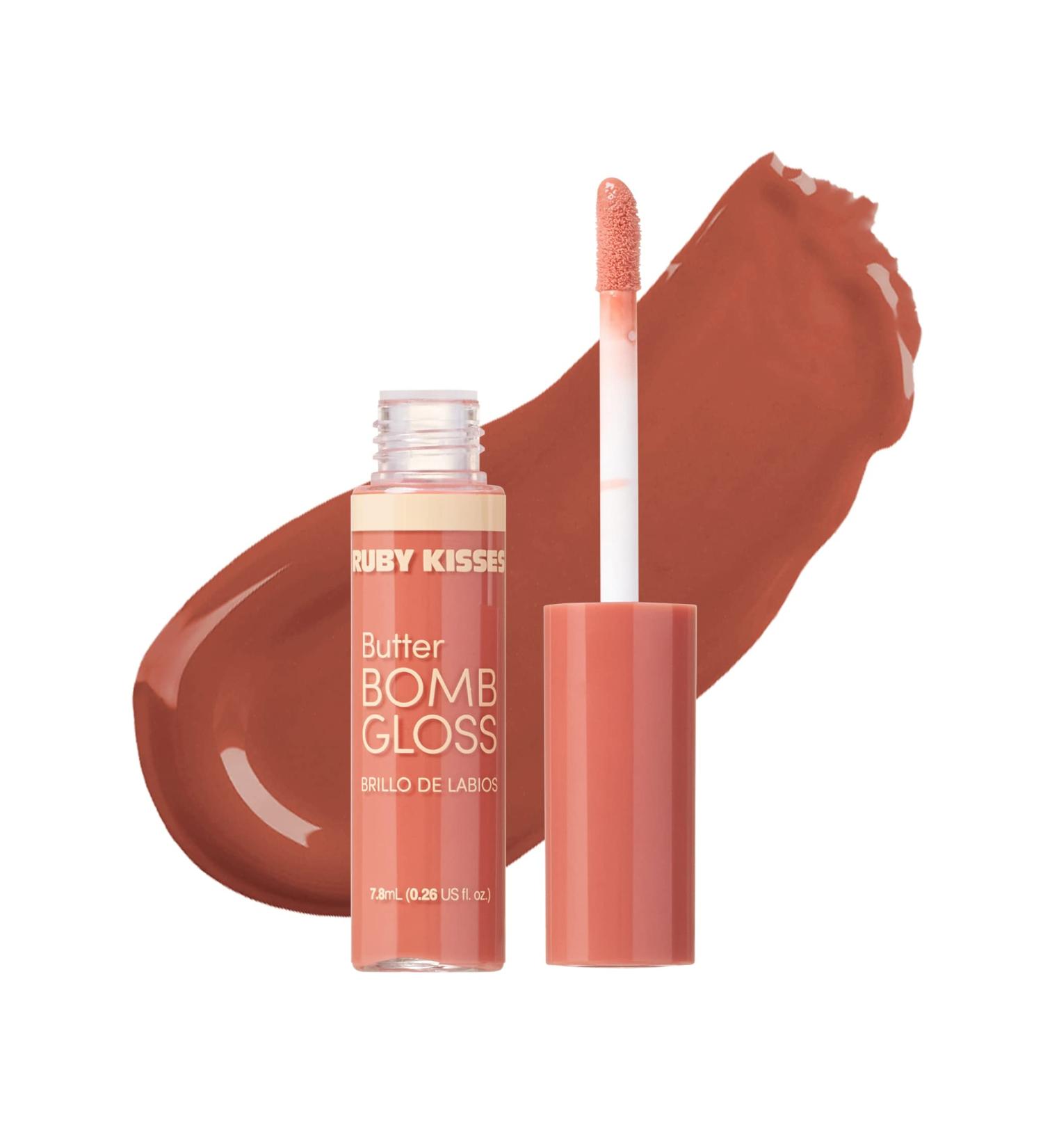 Ruby Kisses Butter Bomb Gloss in Snatched - Non-Sticky Lip Gloss with Vitamin E for Natural Nude Lips - 7.8mL - Buy Online on SooperMarket.com