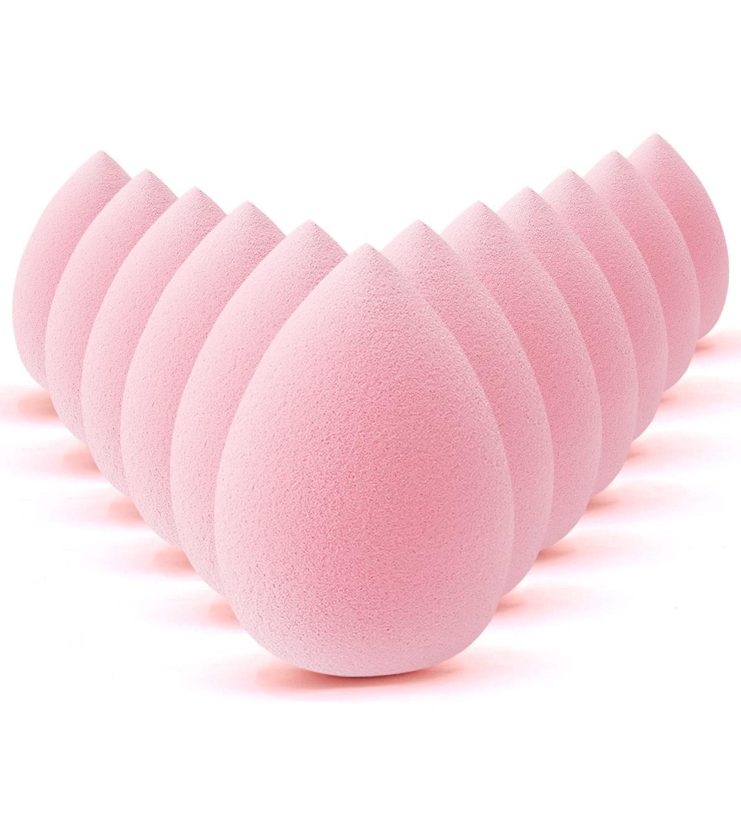 12-Piece Pink Makeup Sponge Set for Flawless Liquid, Cream, and Powder Application - Buy Online on SooperMarket.com