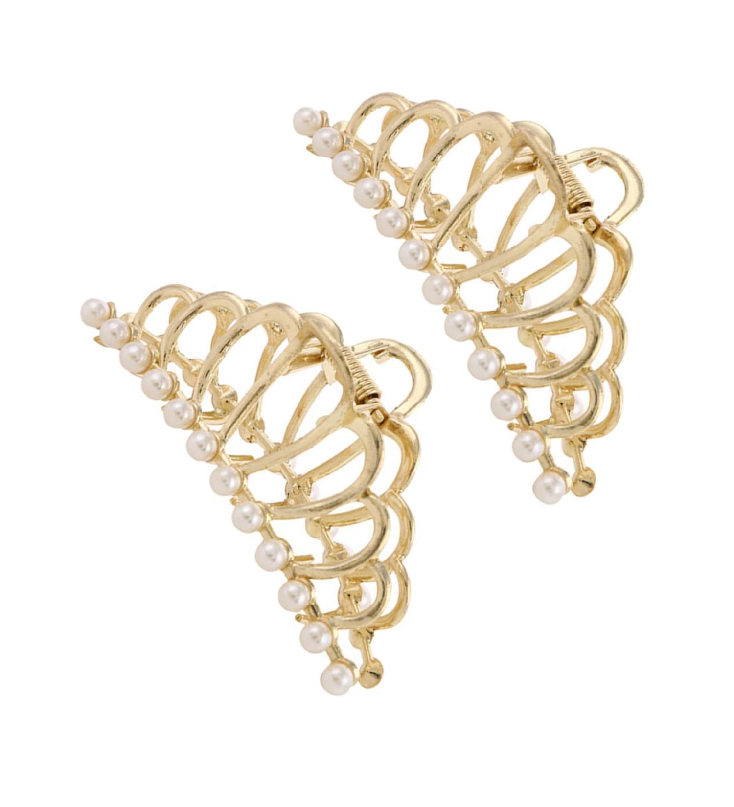 Beavorty 2pcs Golden Metal Hair Clips - Korean Vintage Hair Accessories - Buy Online on SooperMarket.com