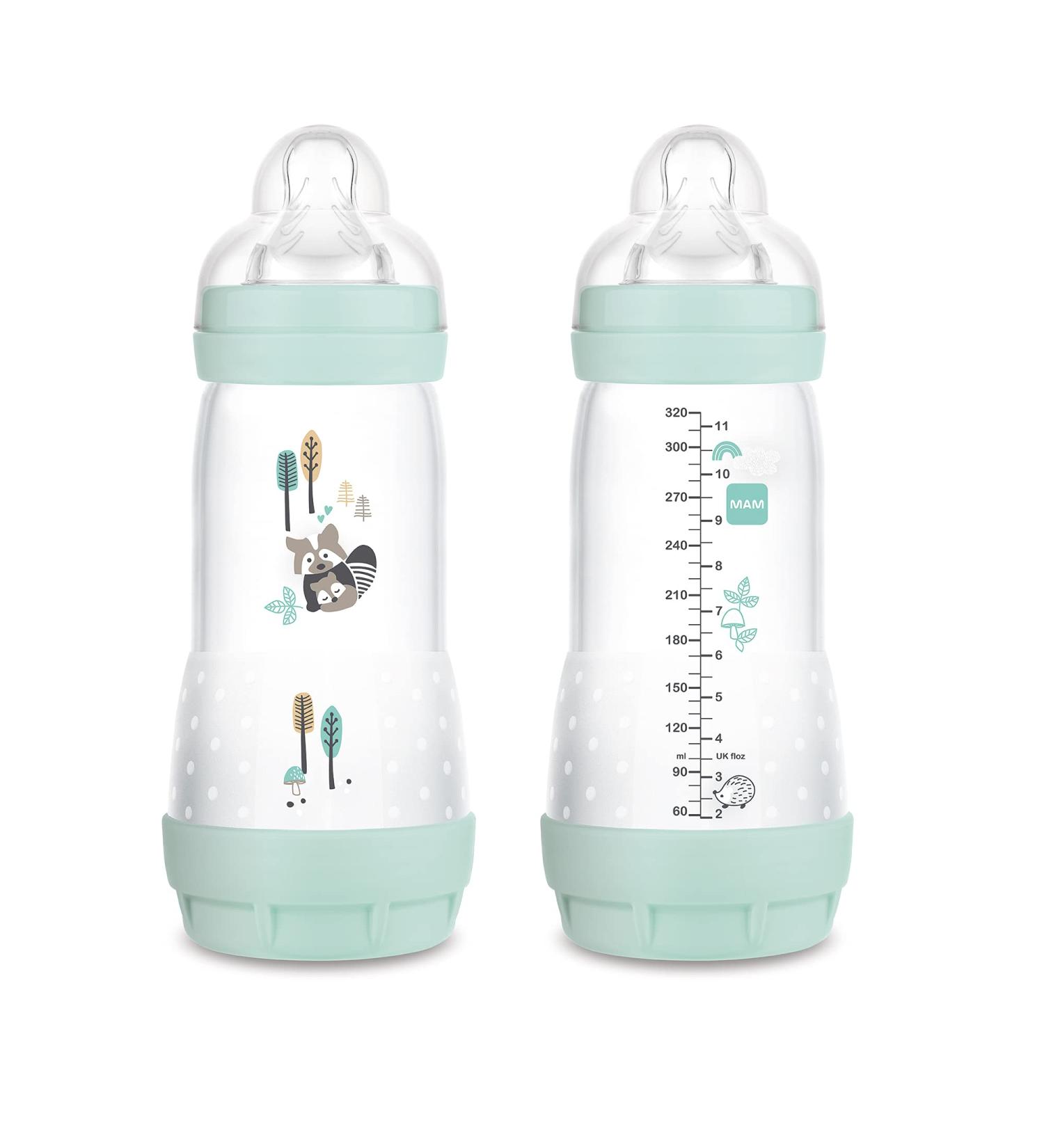 MAM Easy Start Anti Colic 11 oz Baby Bottle Easy Switch Between Breast and Bottle Reduces Air Bubbles and Colic 2 Pack 4+ Months Matte/Boy - Buy Online on SooperMarket.com