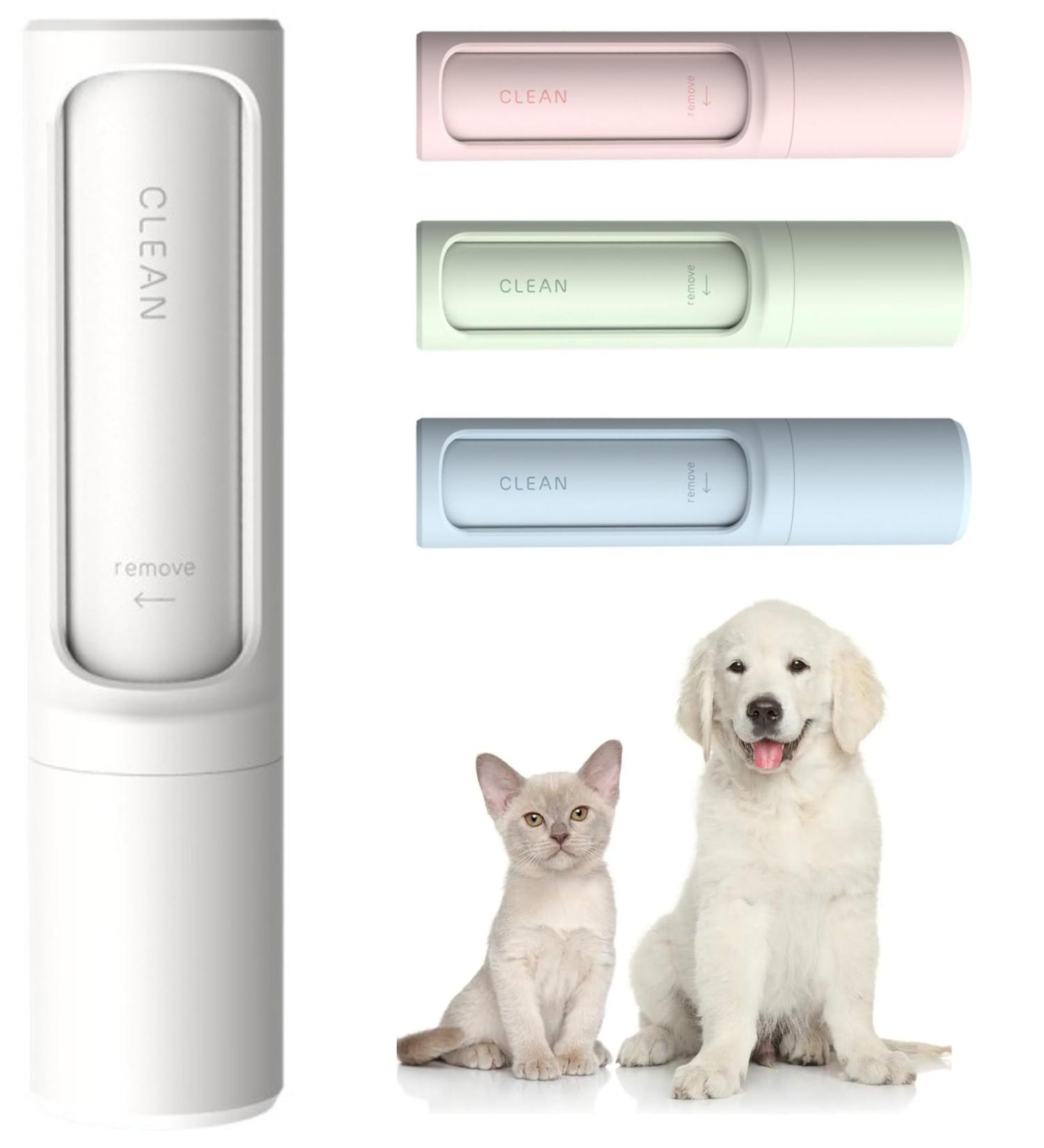 Lilo & Filou Lint Roller - Self-Cleaning Reusable Travel Size Pet Hair Remover for Cats & Dogs - Pearl White - Buy Online on SooperMarket.com