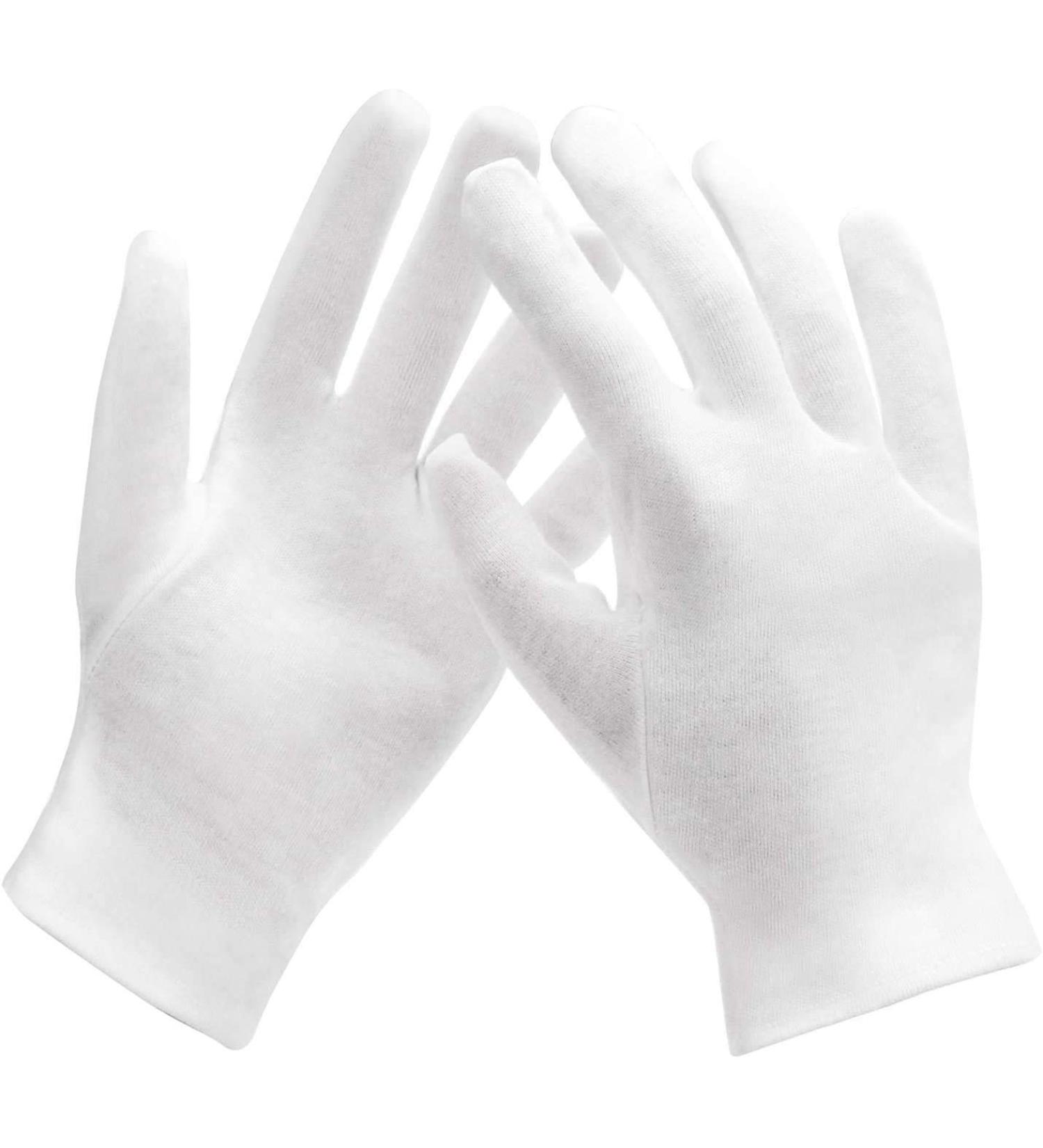 100% Cotton Eczema Gloves - 1 Pair White Moisturizing Gloves for Dry, Sensitive Skin - Premium Quality for Spa Therapy and Cosmetic Inspection - Buy Online on SooperMarket.com