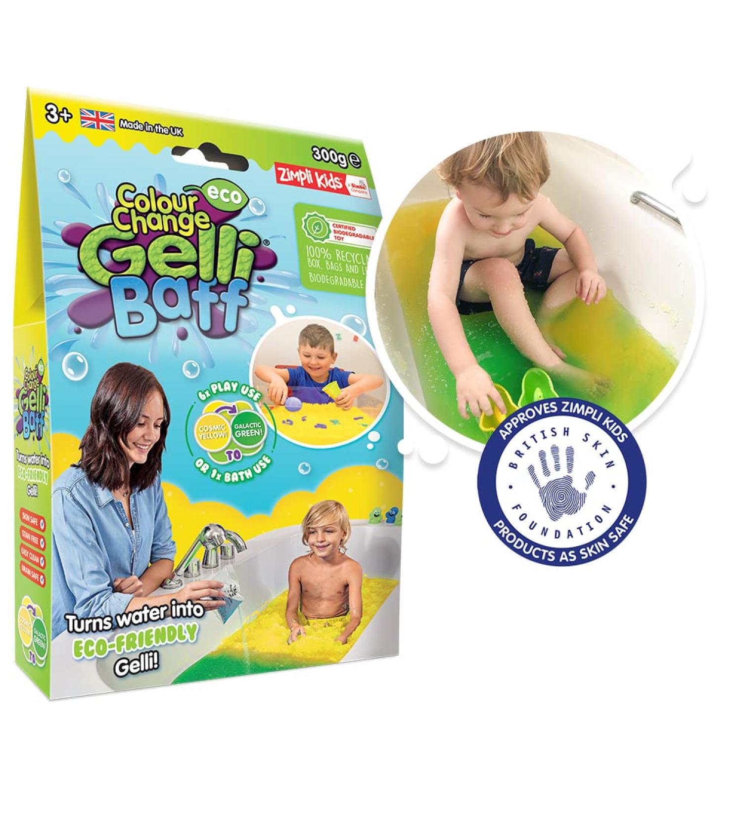 Eco Colour Change Gelli Baff: Yellow to Green Bath Toy by Zimpli Kids - 6 Play Uses, Environmentally Friendly Gift - Buy Online on SooperMarket.com