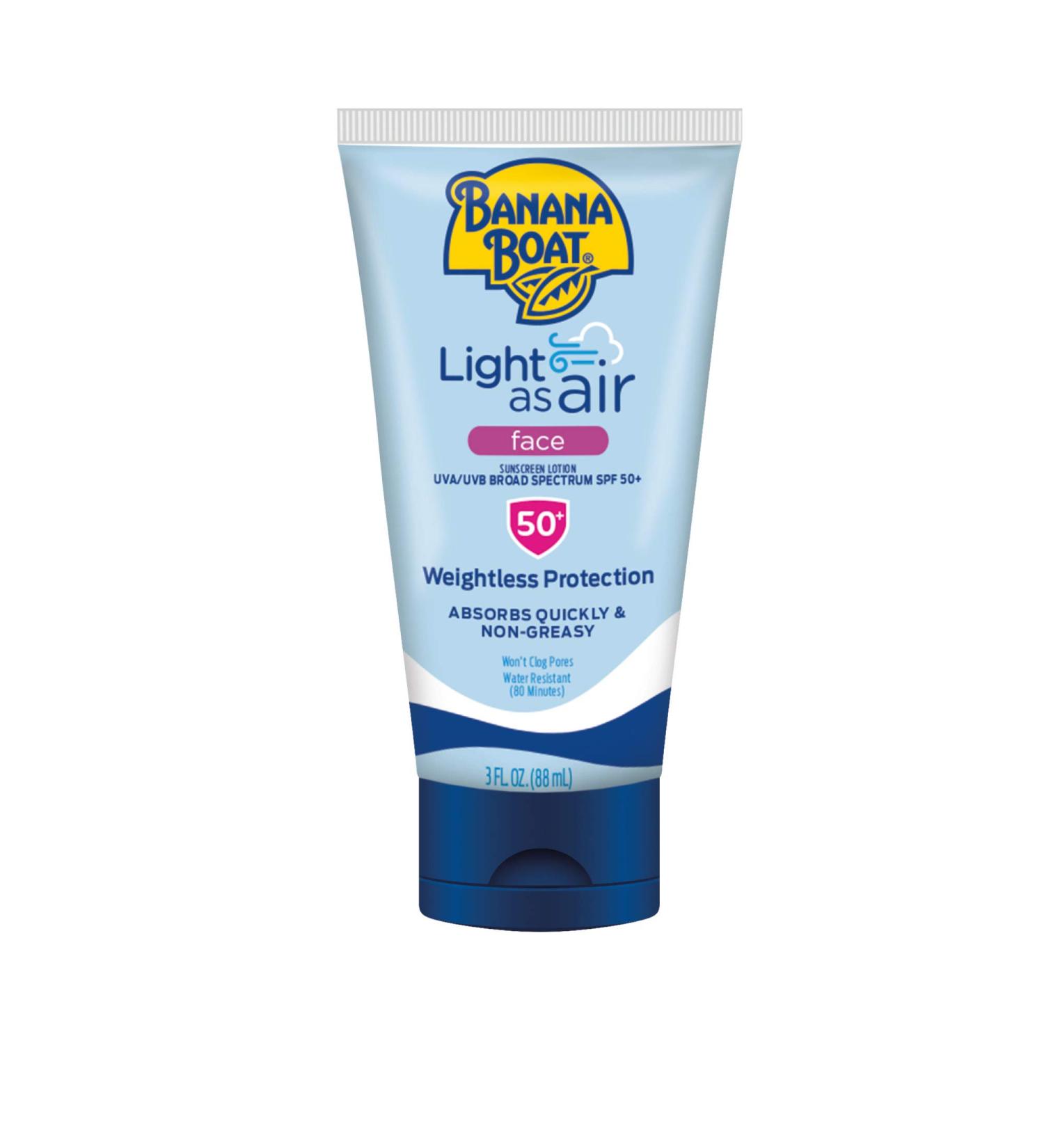 Banana Boat SPF 50+ Light as Air 3 oz Lotion Face (88ml) - Pack of 2 - Buy Online on SooperMarket.com