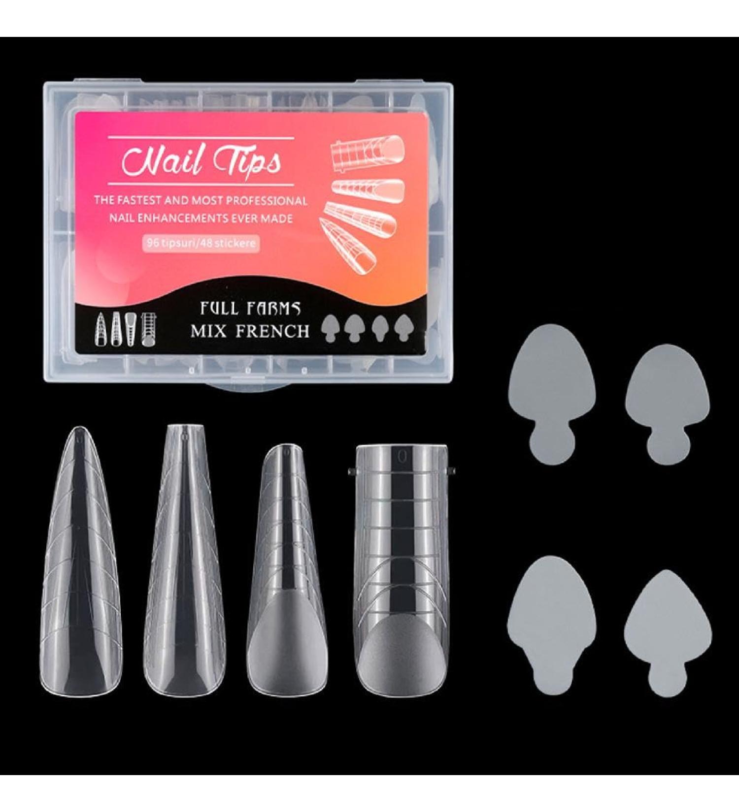 Duals Forms Acrylic Nail System UV Gel Nail Mold Full Cover Fasle Nail Tips Nail Form French Extension Tips Stickers Duals Forms Nail Mold For Uv Gel For Toes - Buy Online on SooperMarket.com