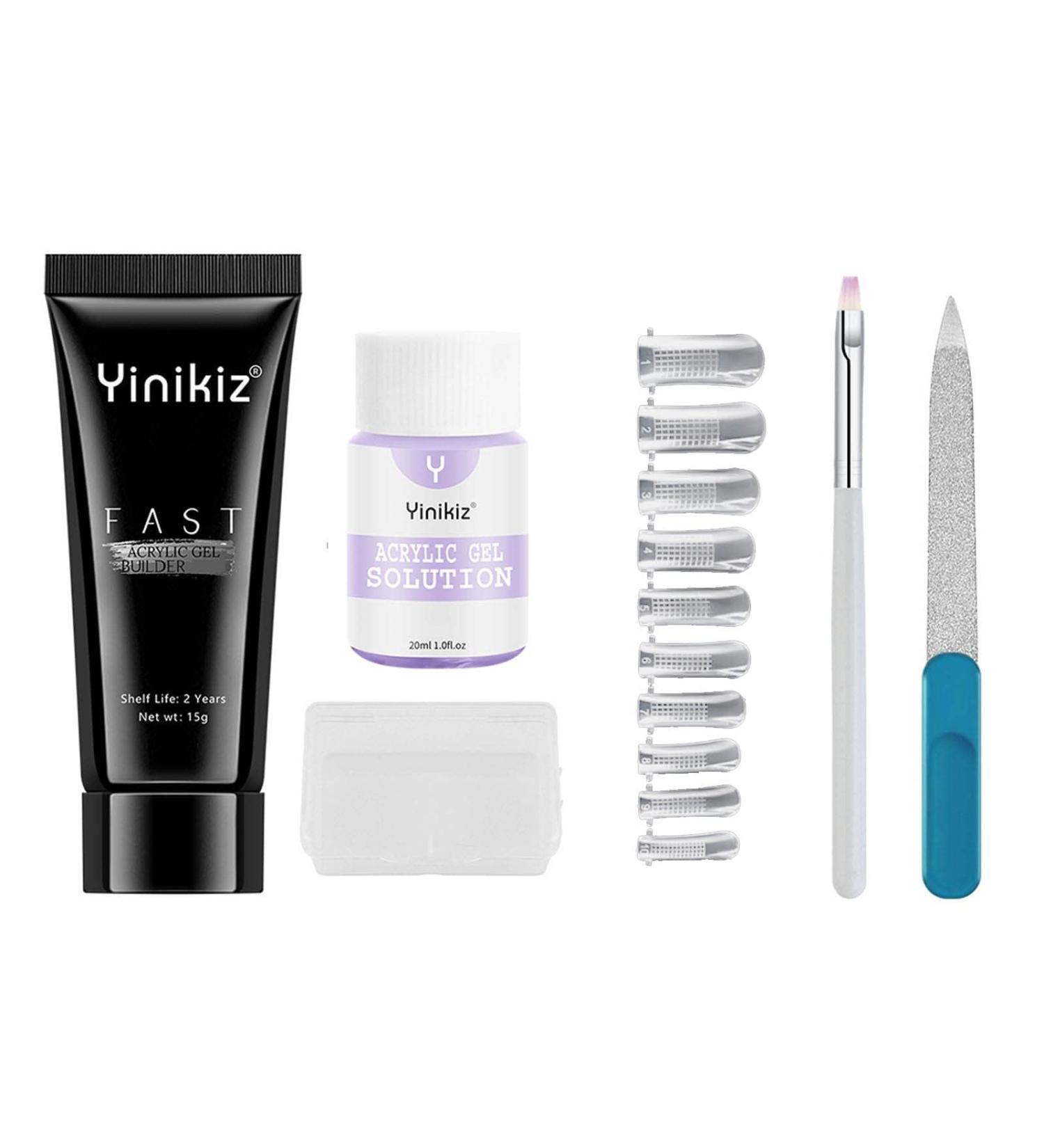 Monochrome Nail Extension Starter Set | Glow-in-the-Dark Gel & Rhinestone Glitter for Beginners - Nail Art Design #03 - Buy Online on SooperMarket.com