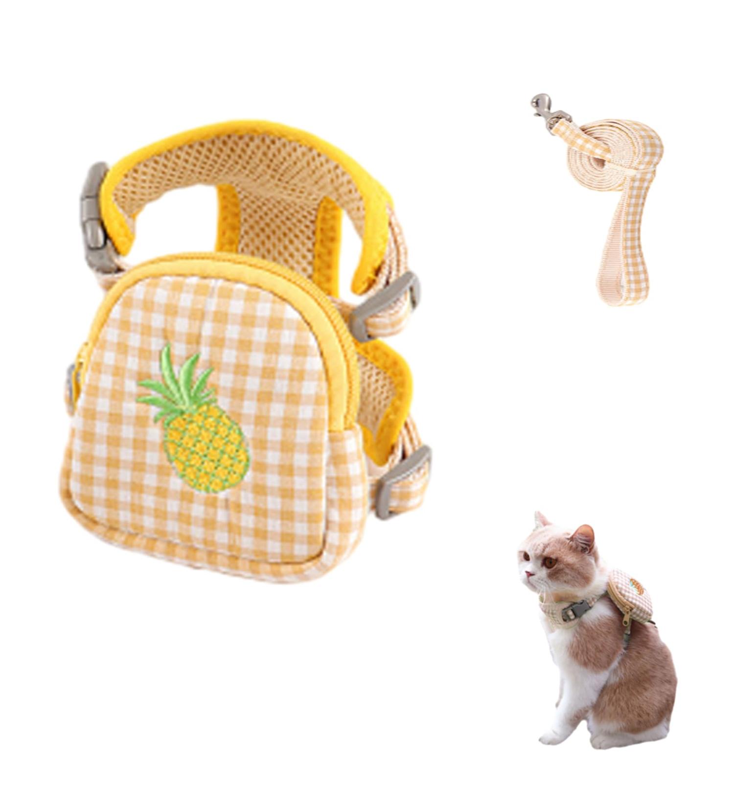 Escape-Proof Cat Harness Set for Walking Adjustable cat traction rope with backpack Kitten Harness&Lead Set Outdoor Walking Vest for Cute Cats and Small Dogs Yellow S - Buy Online on SooperMarket.com