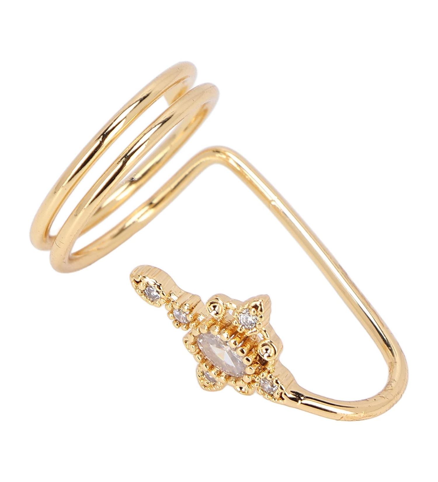 Women Finger Nail Ring Fashionable Fingernail Rings Nail Art Accessory for Parties and Daily Life (3057 gold) - Buy Online on SooperMarket.com